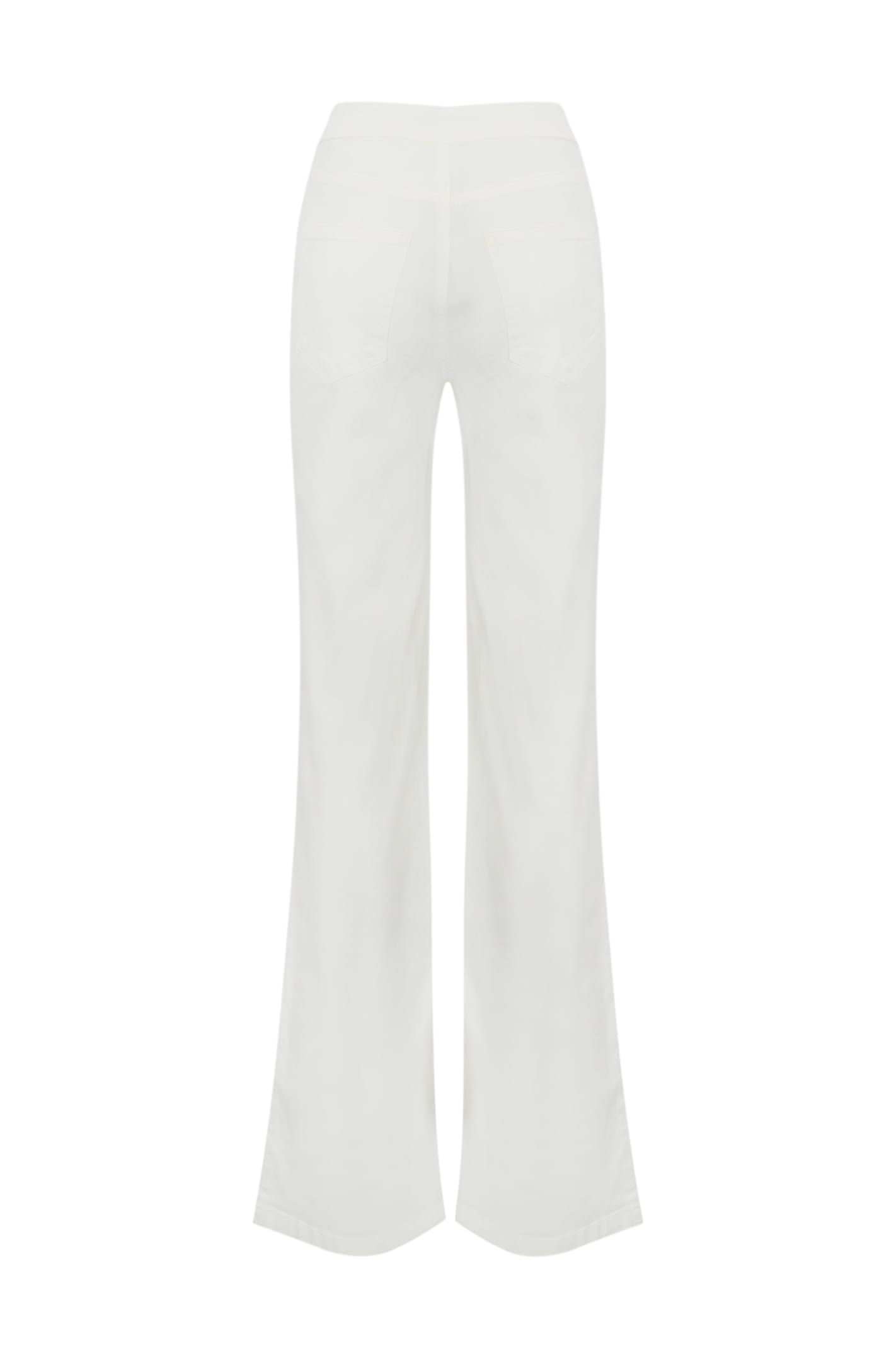 Twinset Wide Leg Trousers In White Denim In Neve