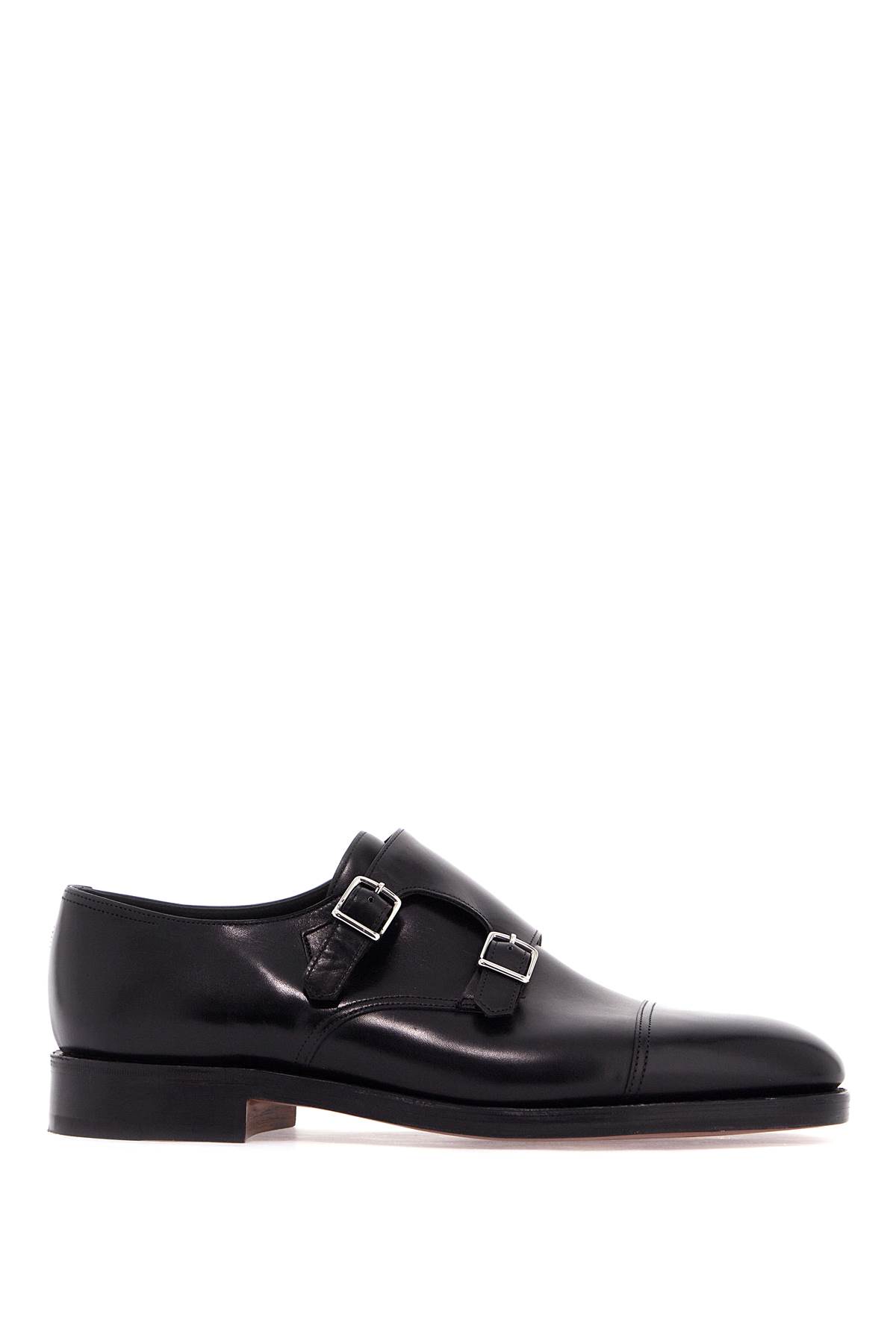 Shop John Lobb William Monk Strap Loafers In Black (black)