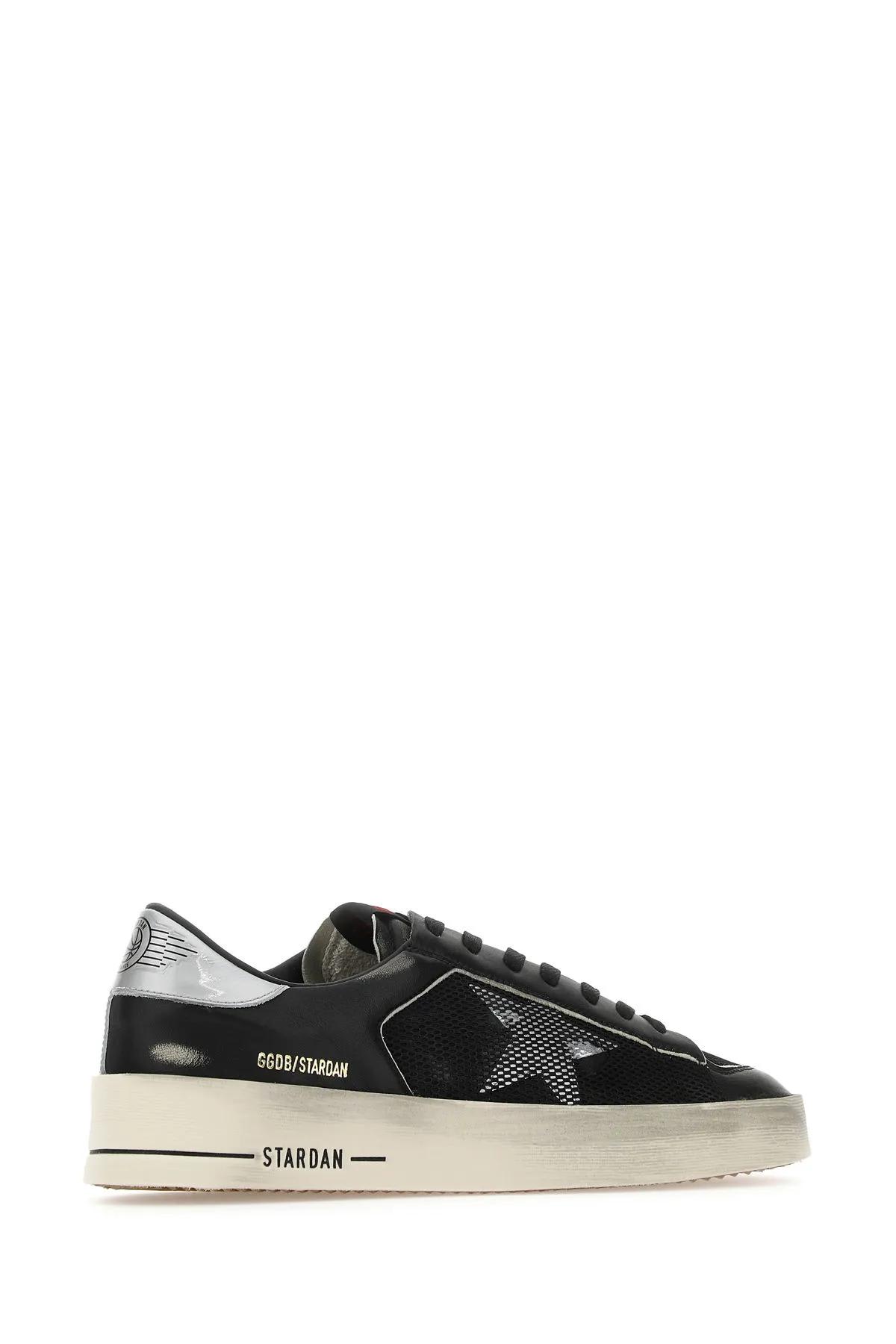 Shop Golden Goose Multicolor Leather And Mesh Stardan Sneakers In Black