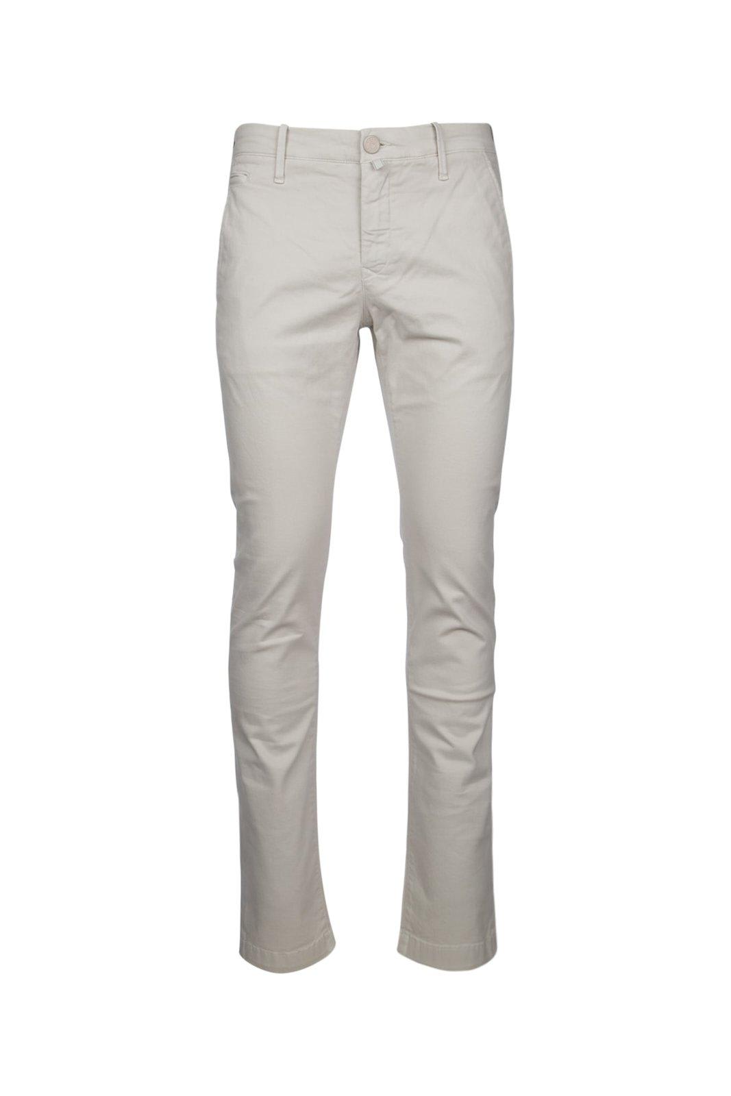 Shop Jacob Cohen Straight Leg Stretched Chinos In Offwhite