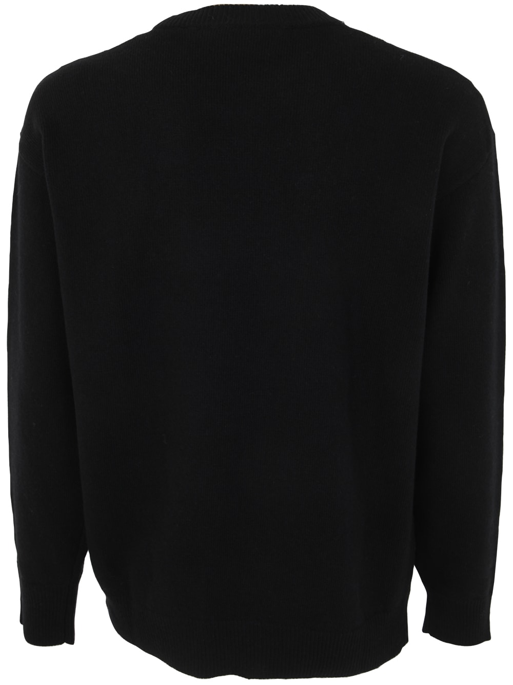 Shop Nuur Comfort Fit Long Sleeves Crew Neck Sweater In Black