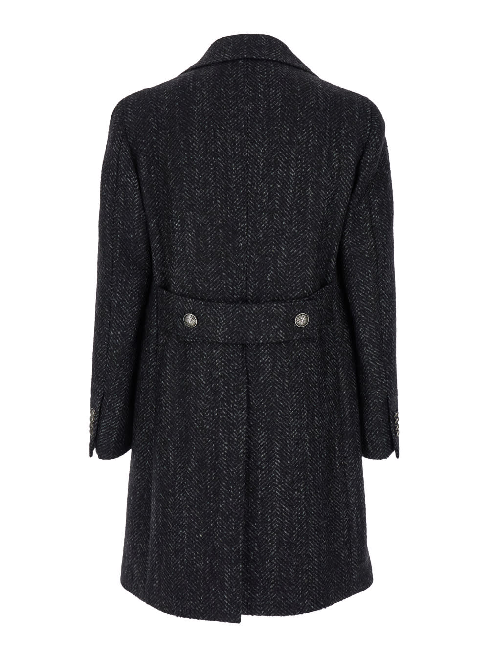 Shop Tagliatore Arden Dakr Grey Double Breasted Coat With Buttons In Wool Blend Woman