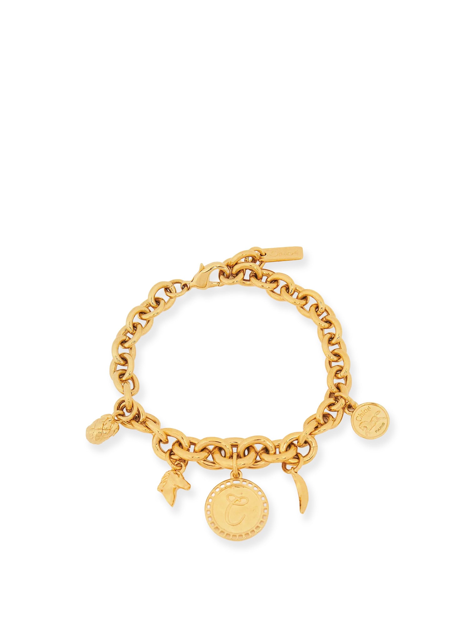 Chloé Brass Bracelet With Charms In Gold