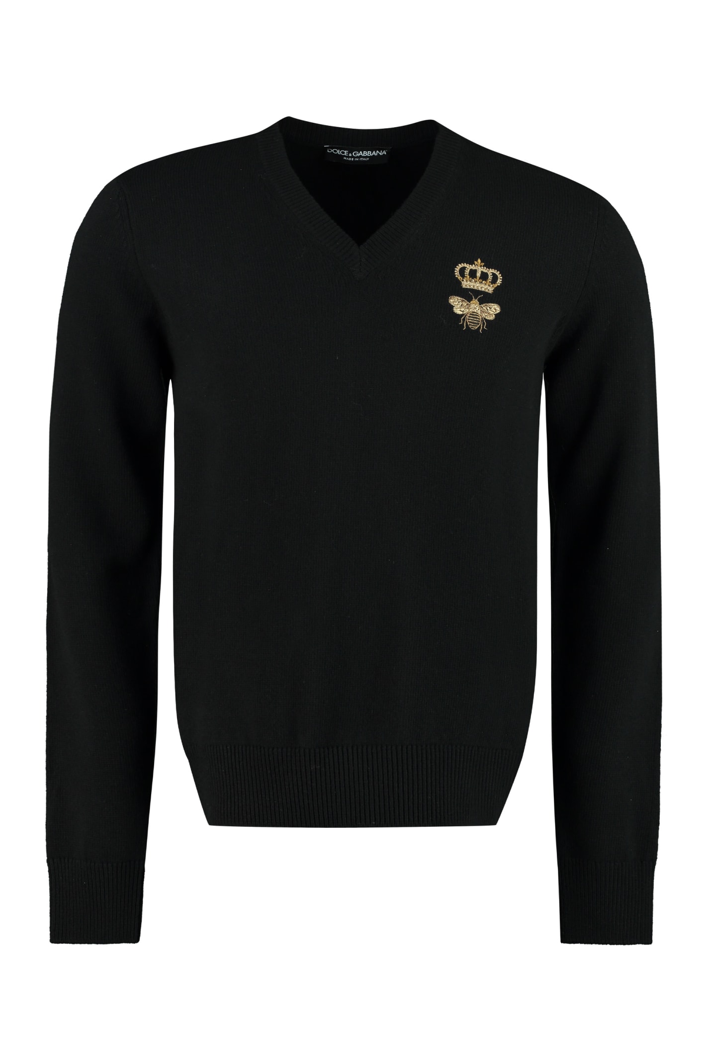 Dolce & Gabbana Virgin Wool Sweater With Embroidery