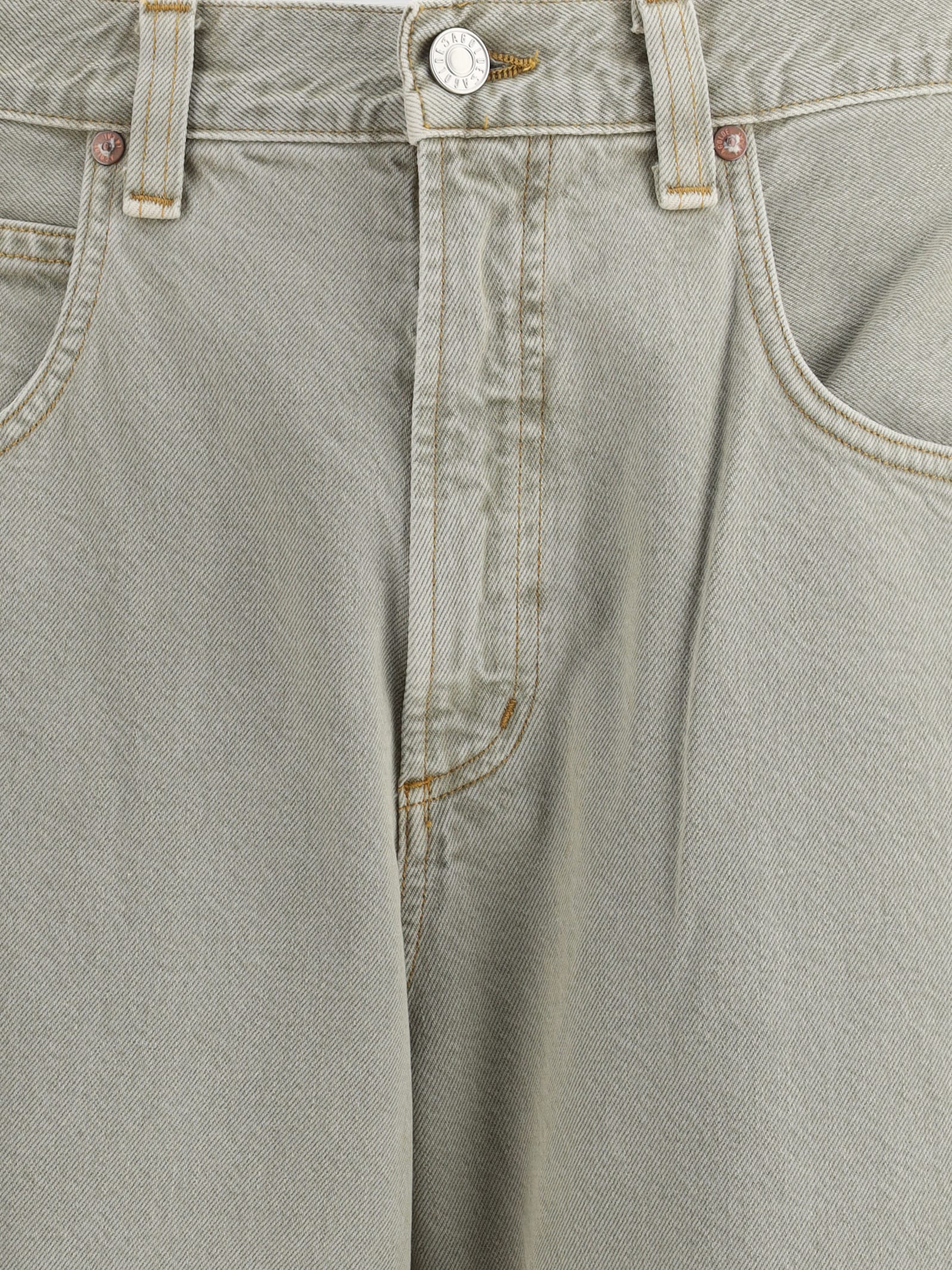 Agolde High Waist Straight Leg Denim Trousers In Green