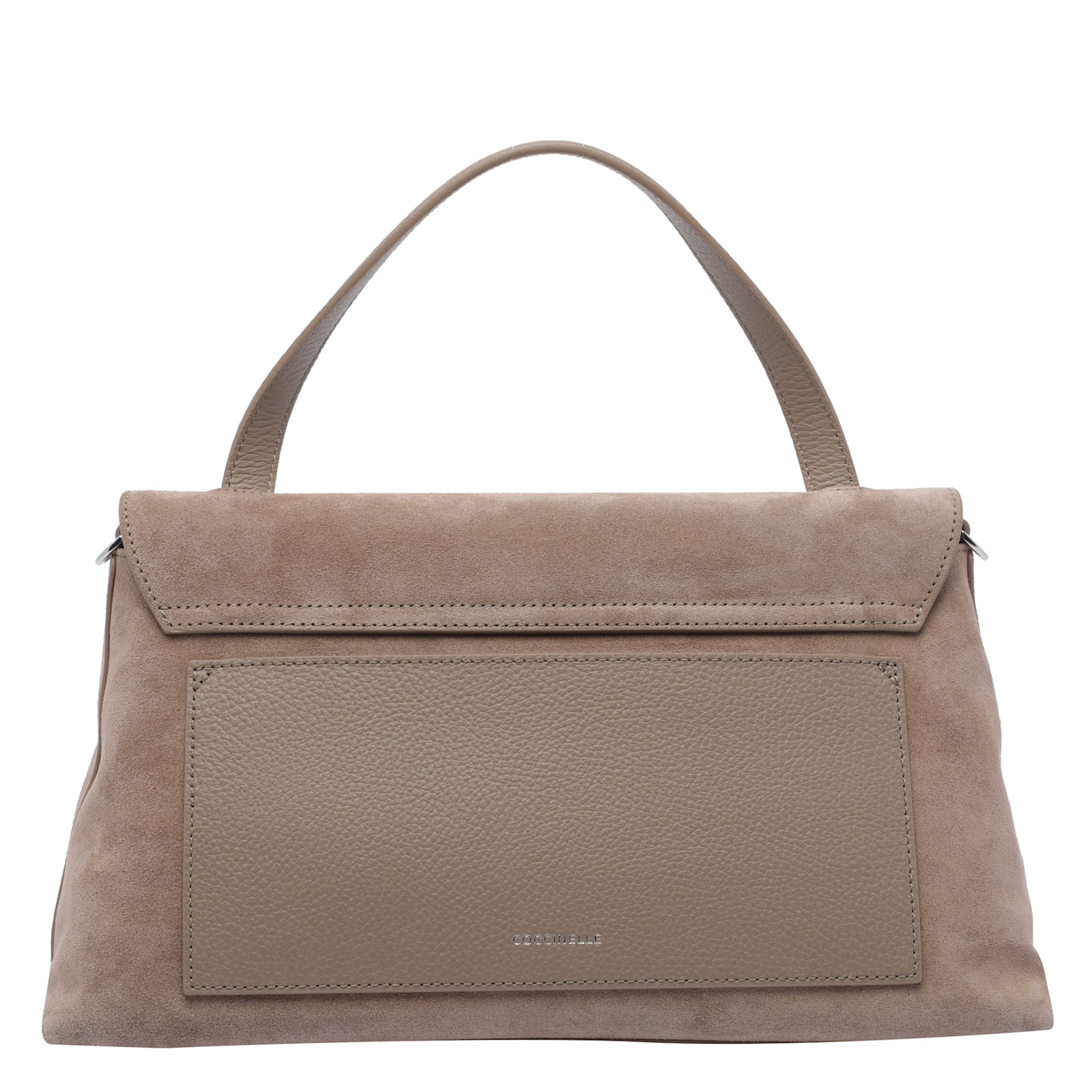 Coccinelle Beige Nikla Suede Handbag In Sand