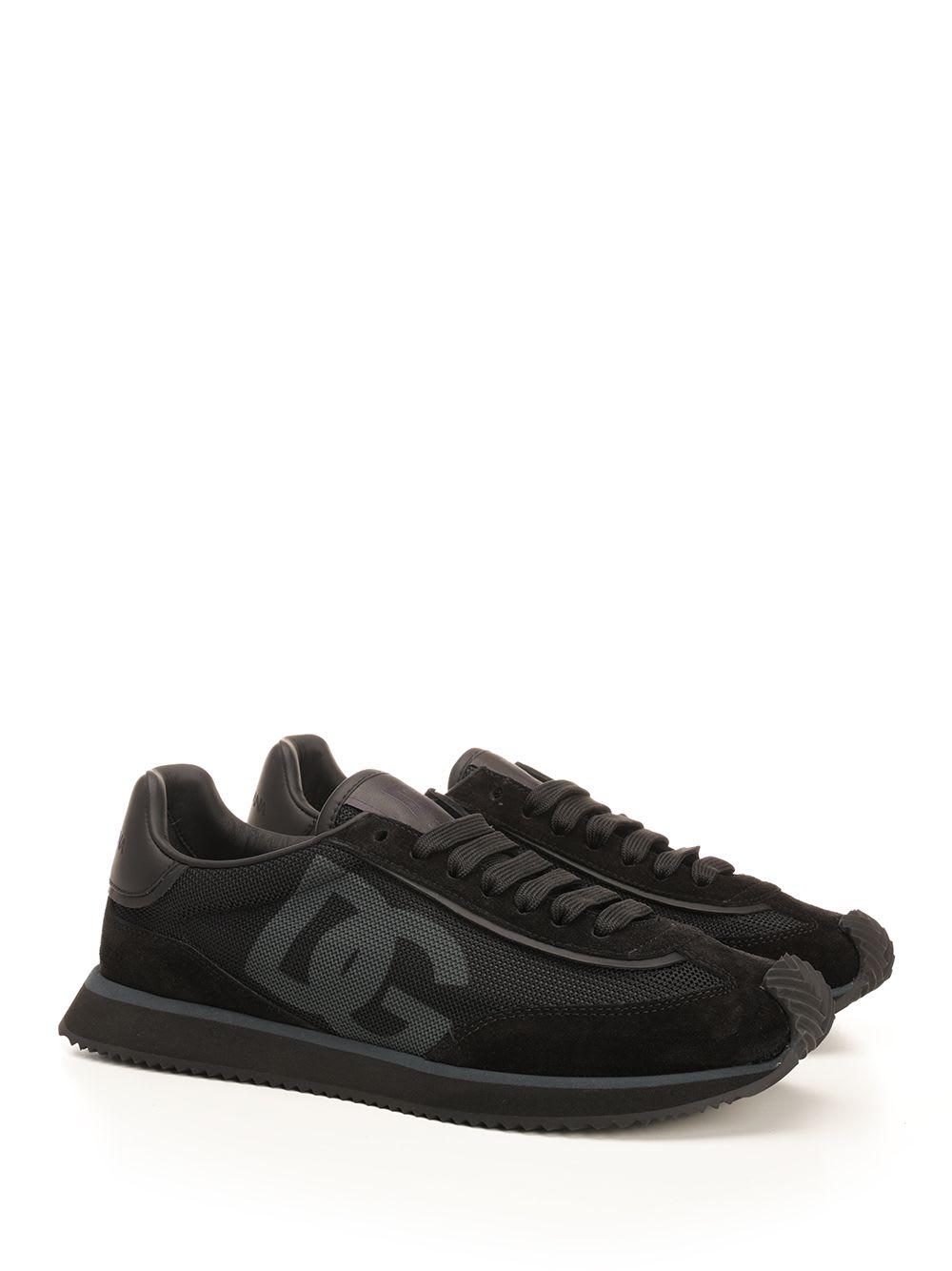 Dolce & Gabbana Dg Cushion Leather Blend Sneaker In Black