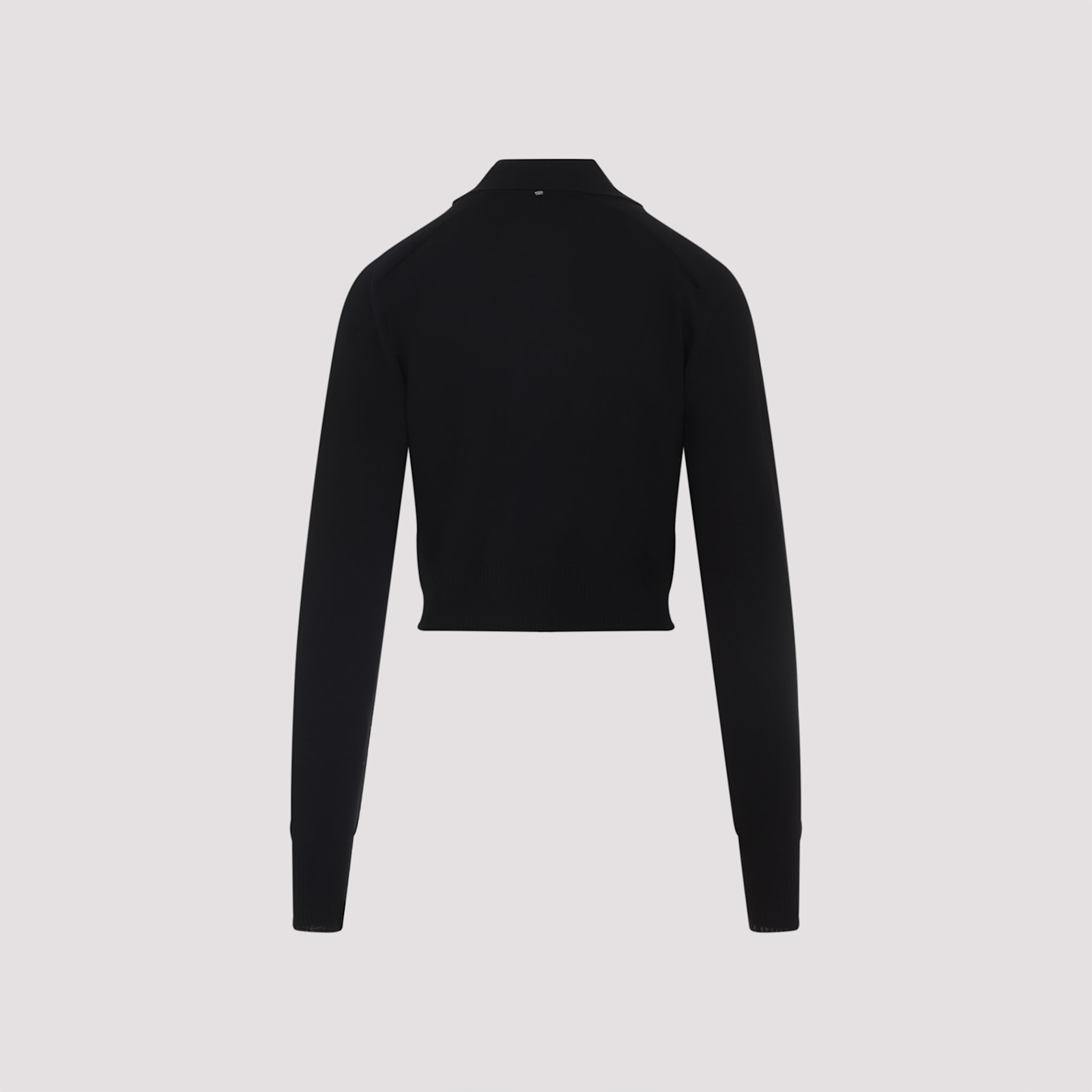 Sportmax Virgin Wool Cardigan With Classic Collar And Retro Charm In Black