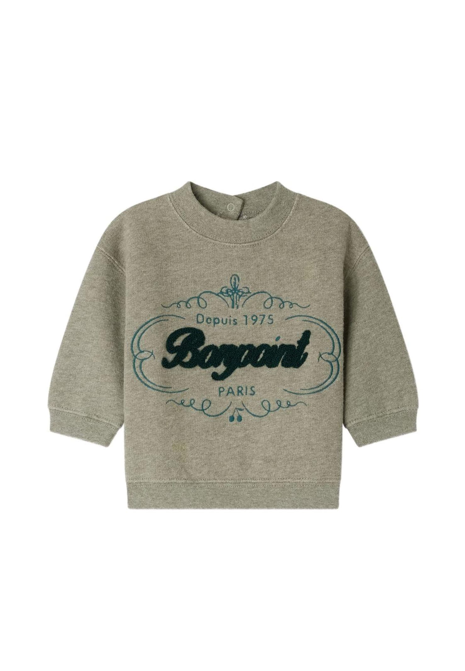 Bonpoint Grey Sweatshirt For Baby Boy With Logo In Gray