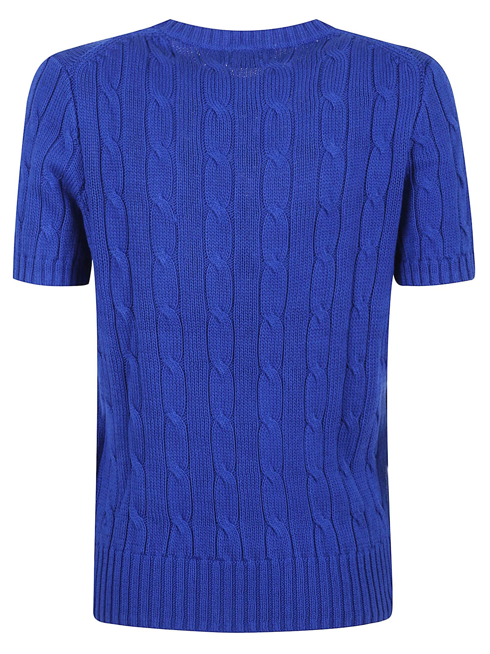 Polo Ralph Lauren Cotton Sweatshirt With Embroidered Logo In Blue Saturn