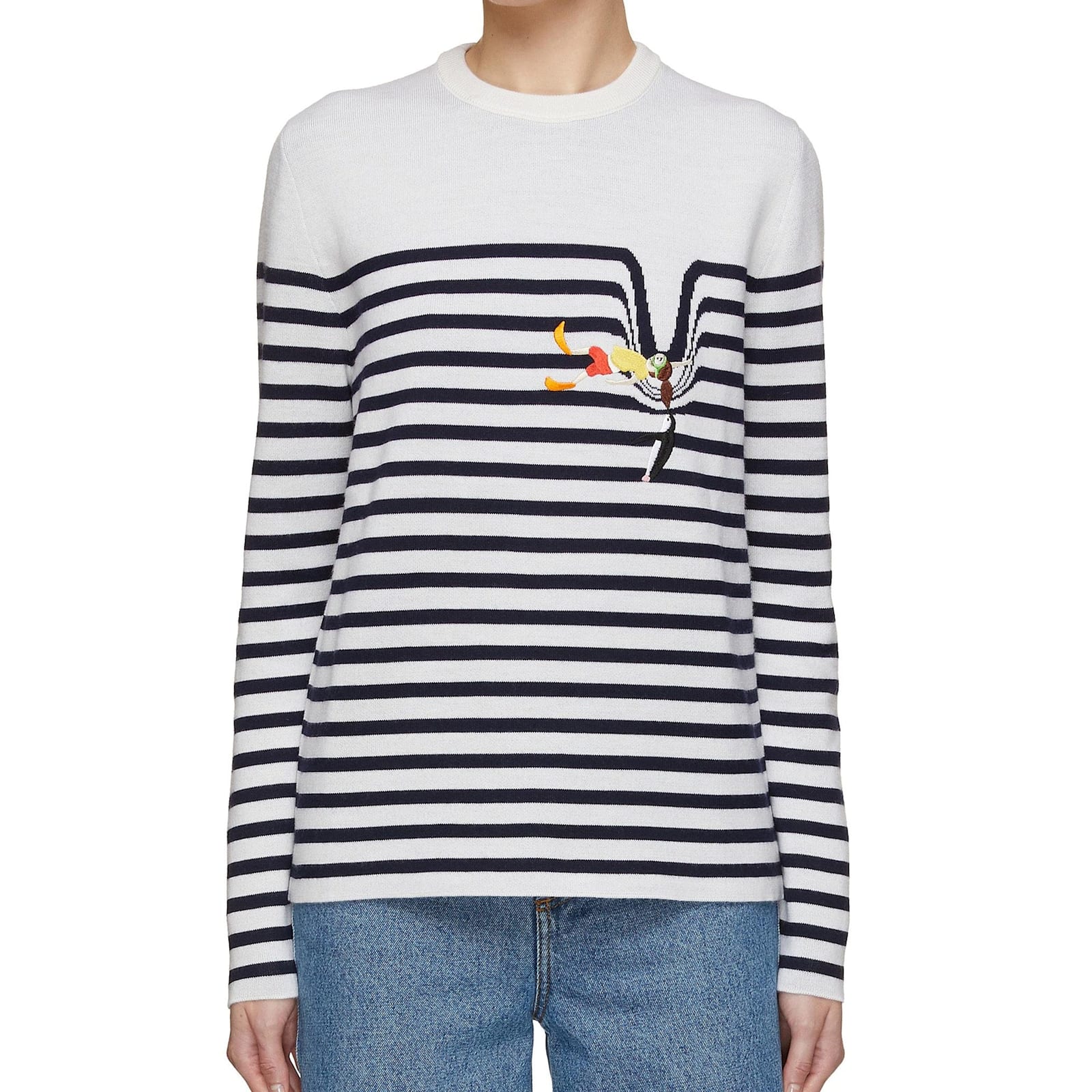 Shop Loewe X Suna Fujita Striped Sweater In White