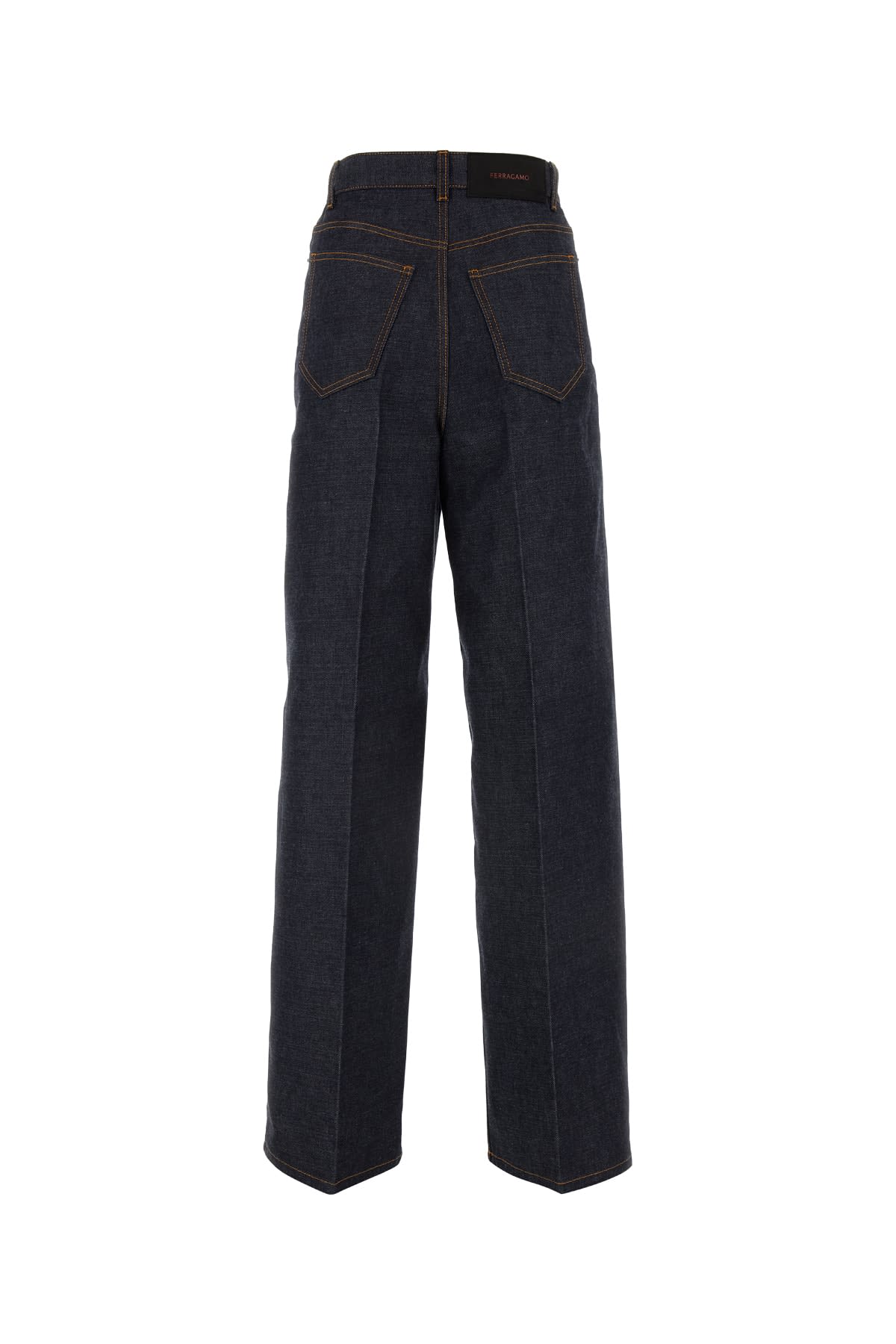 Shop Ferragamo Pantalone In Denimscuro