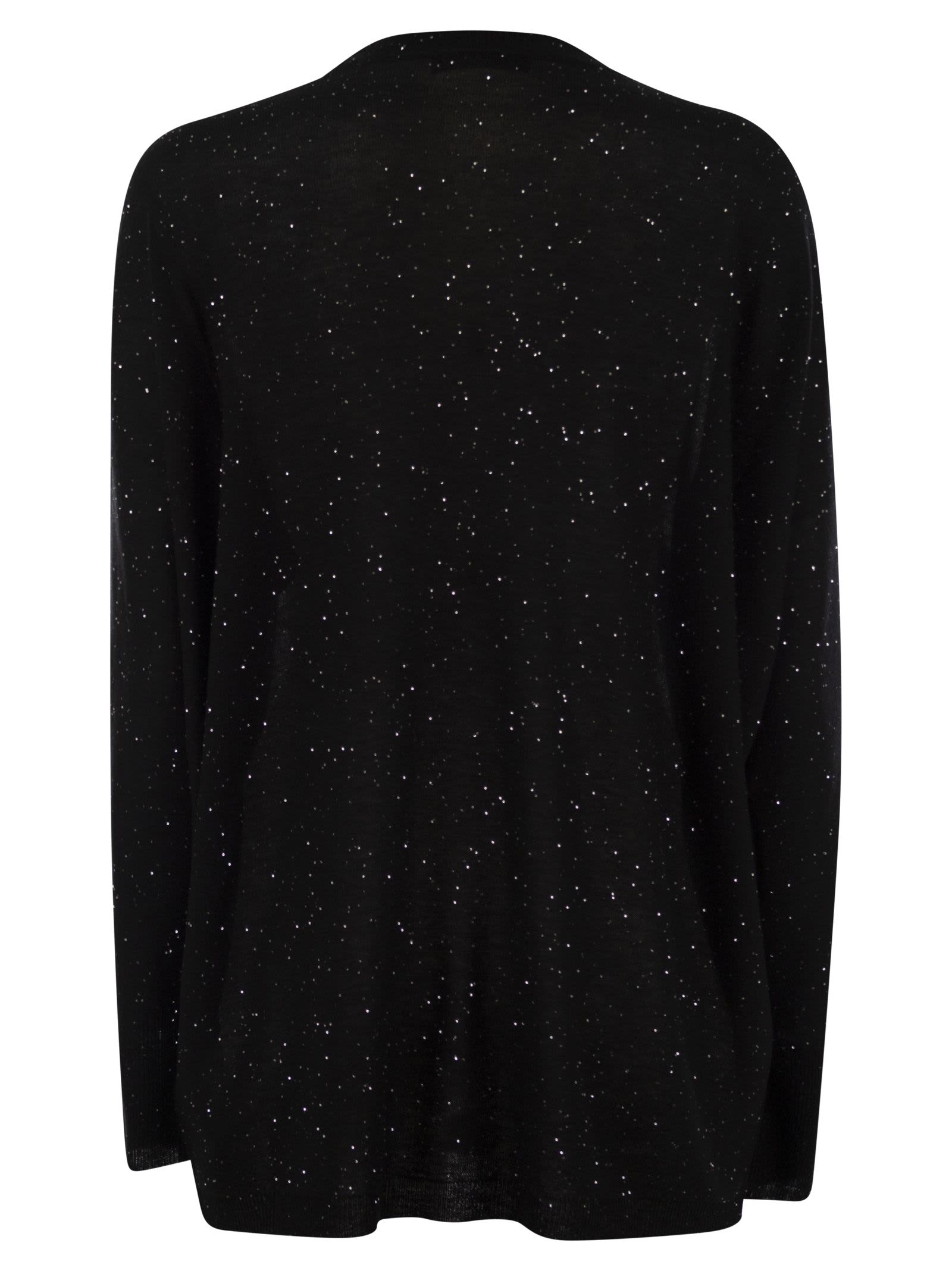 Shop Fabiana Filippi Crew-neck Sweater In Wool In Black