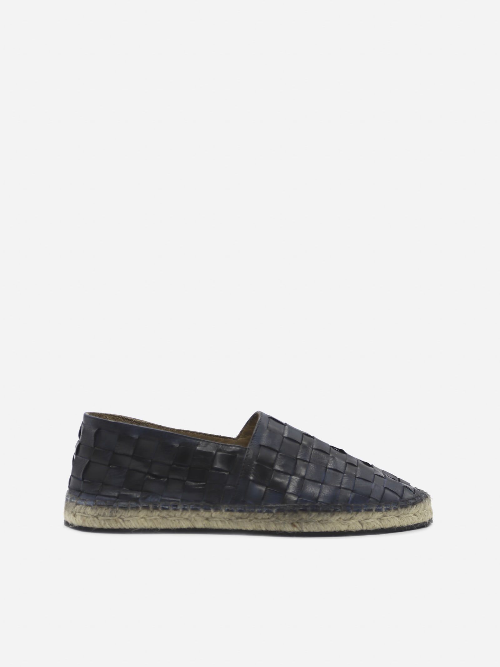 Preventi Leather Espadrilles With Woven Pattern