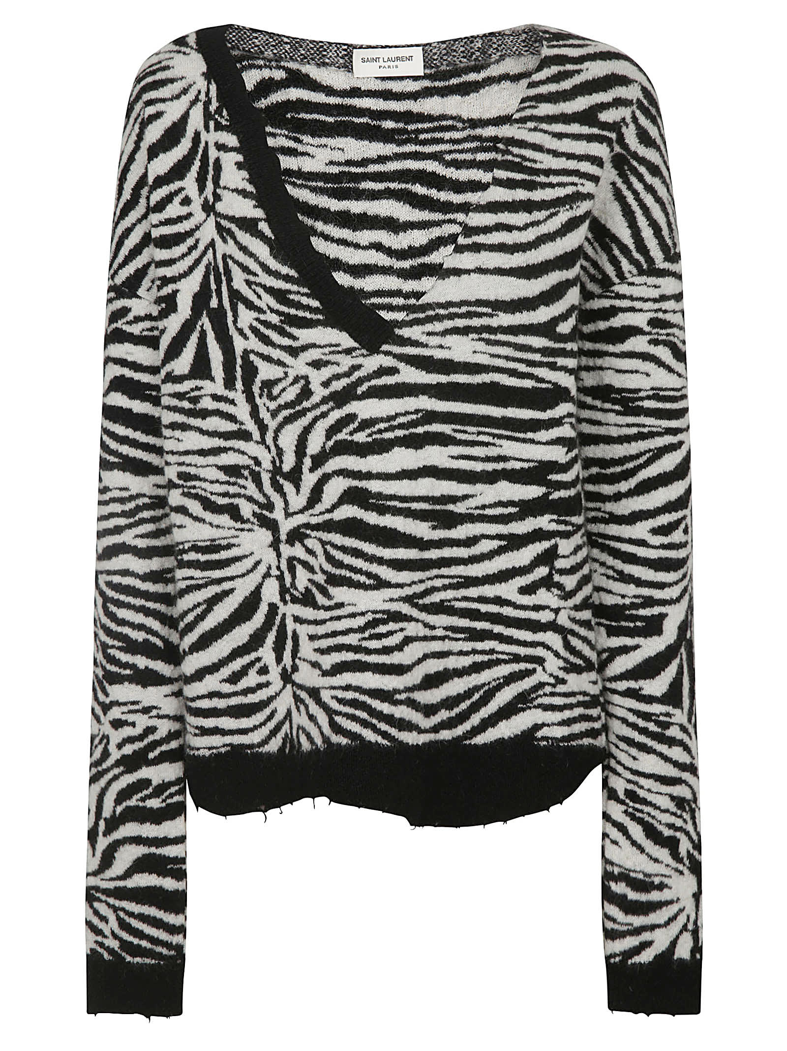 Saint Laurent Mini Jacquard Zebra Sweater