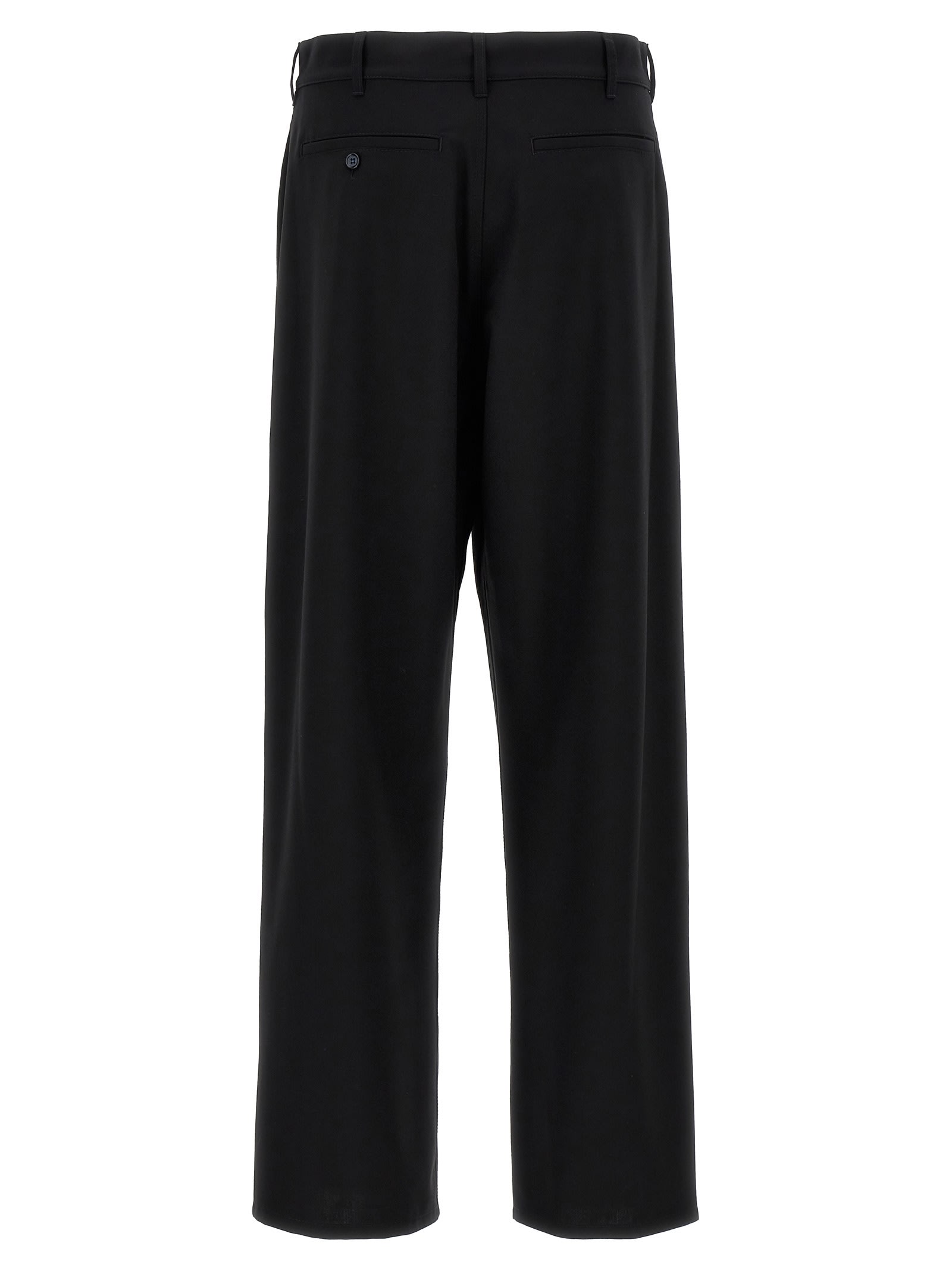 Shop Marni Logo Embroidery Pants In Black