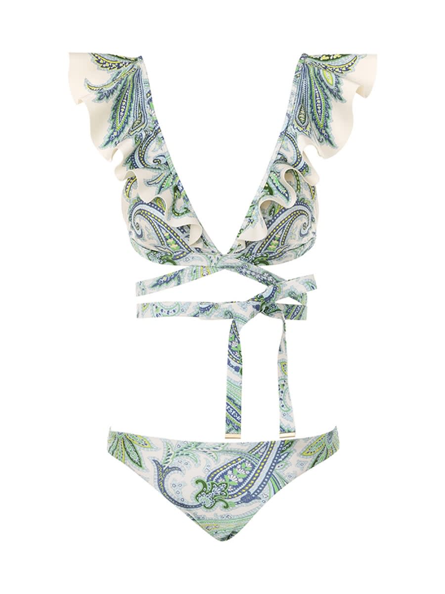 Shop Zimmermann Bikini Costume In Multicolour