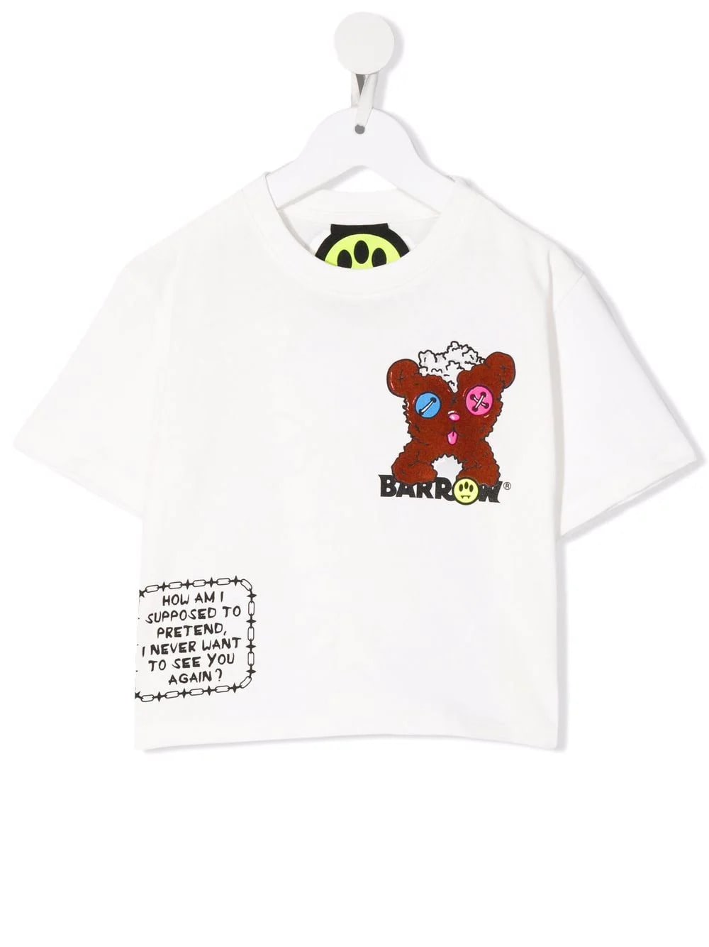 Barrow Kids White Crop T-shirt With Front And Back Print