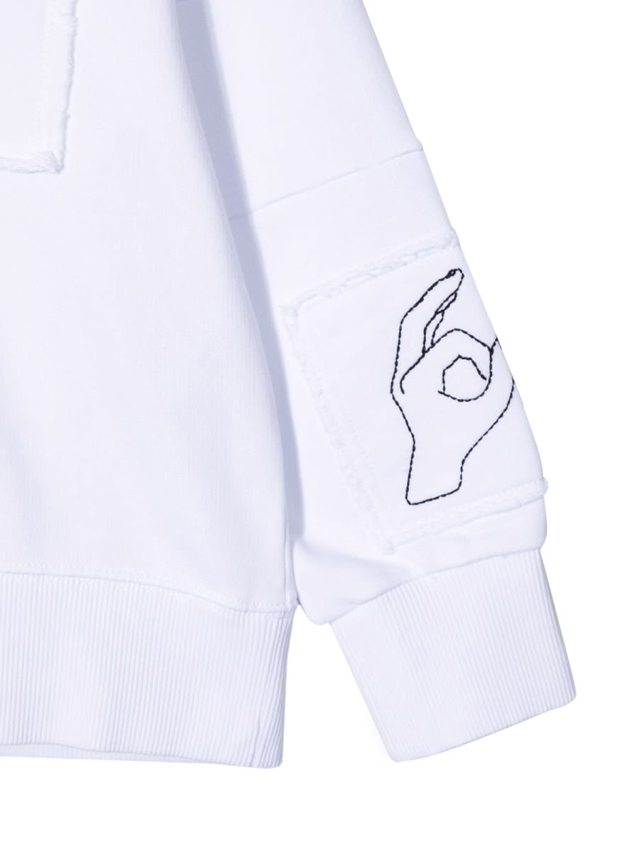 Mm6 Maison Margiela Felpa In White