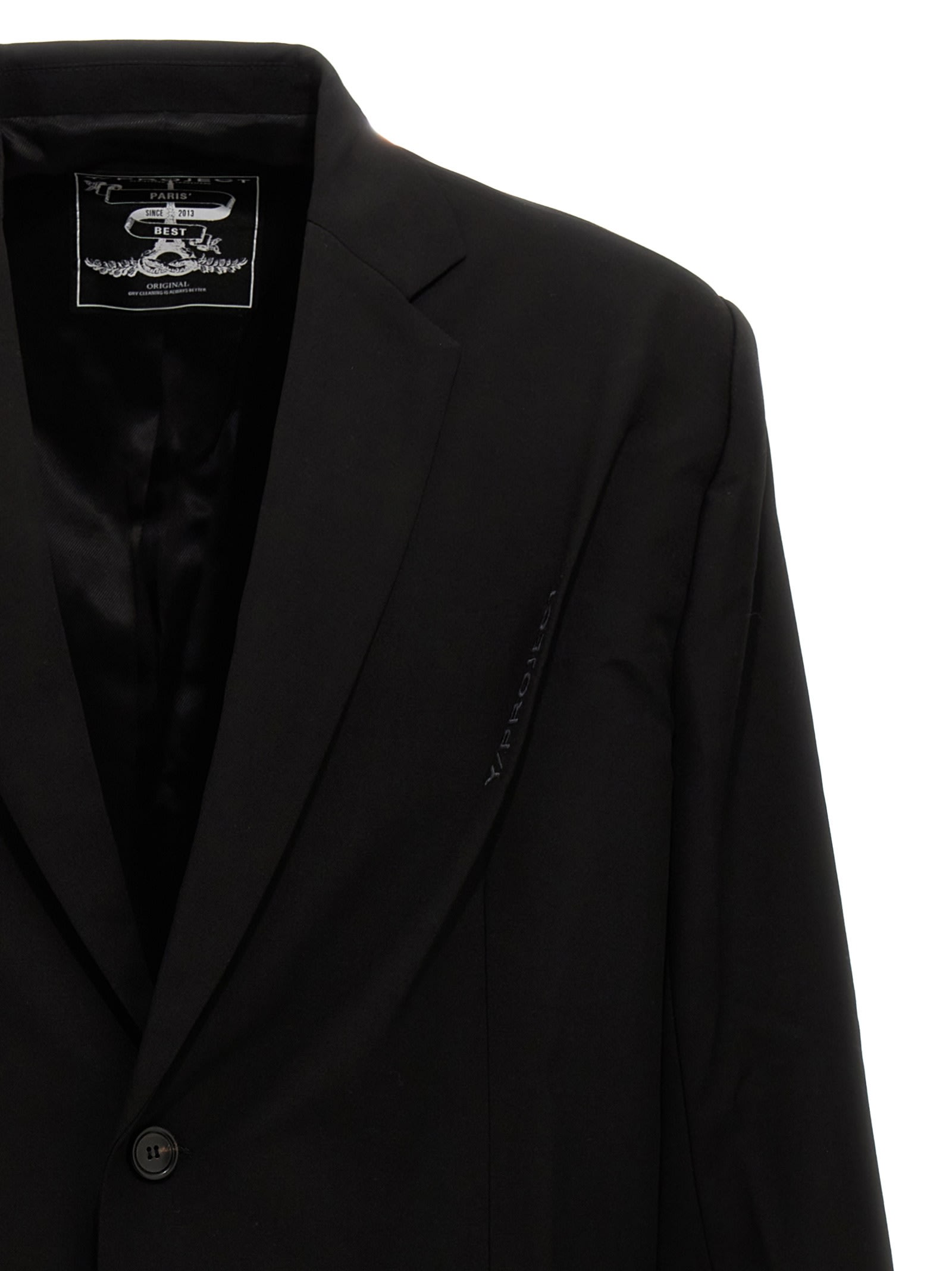 Shop Y/project Pinched Logo Blazer In Black