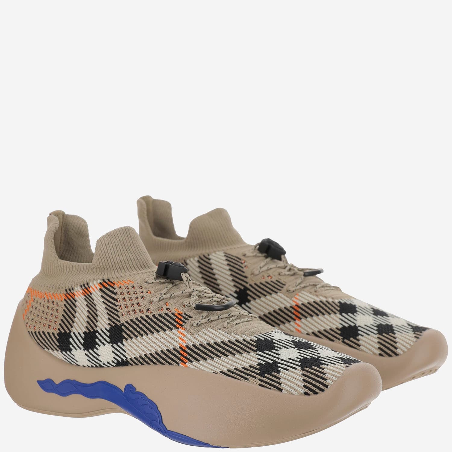 Shop Burberry Neptune Sneaker With Check Pattern In Sand Ip Check