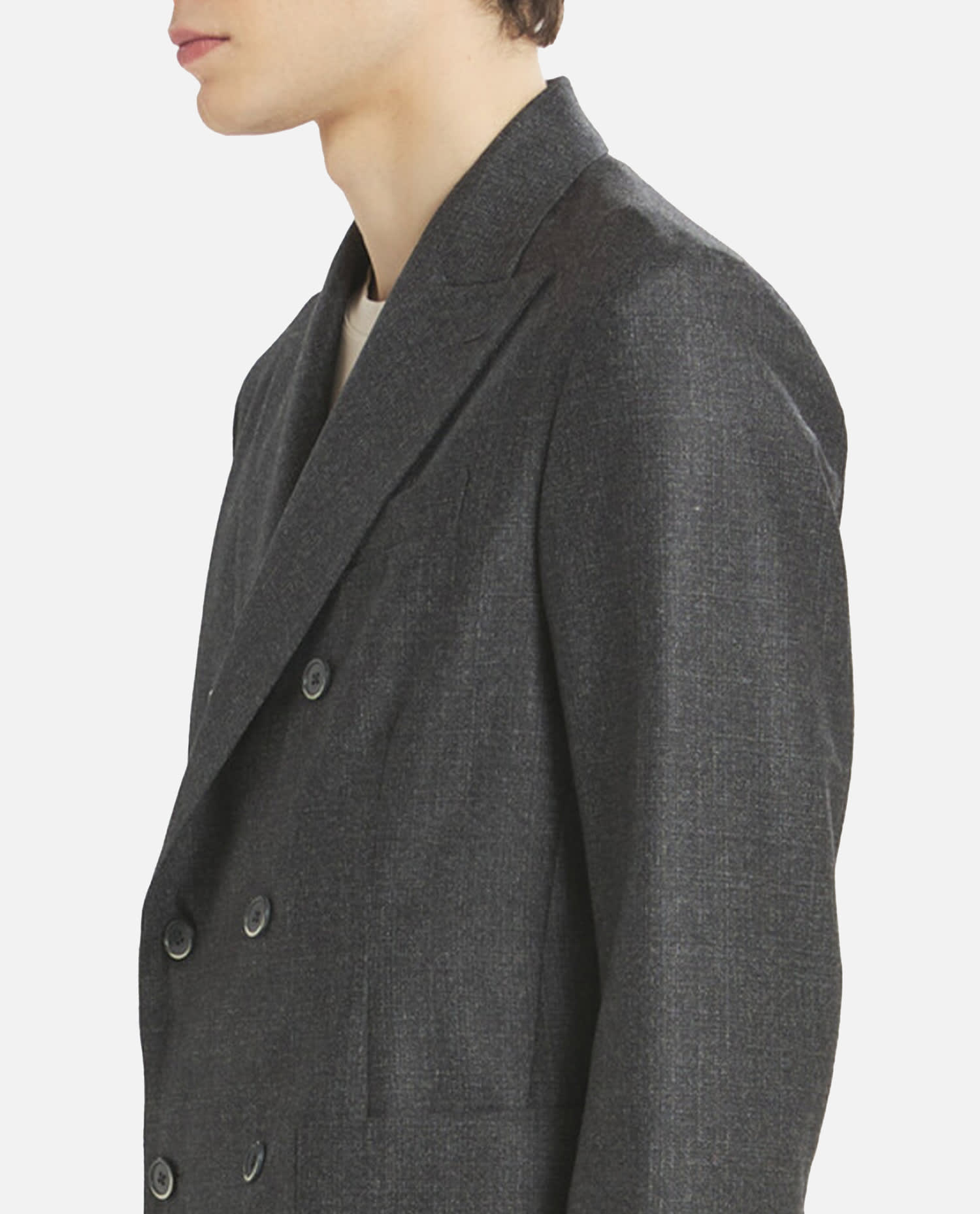 Barena Venezia Double Breasted Long Sleeve Blazer In Gray