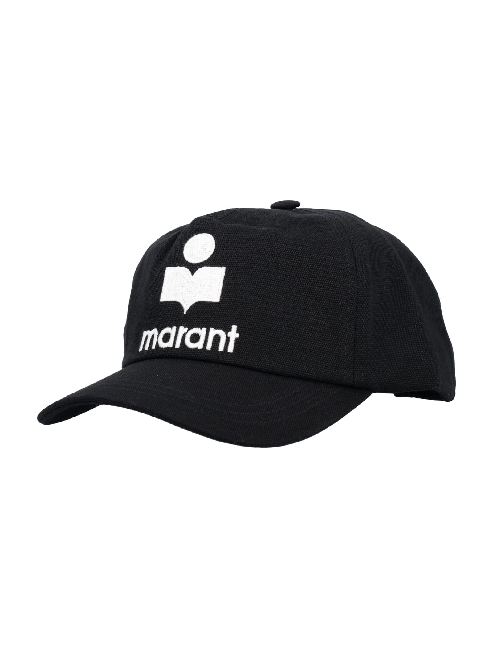 Shop Isabel Marant Tyron Logo Cap In Black Ecru