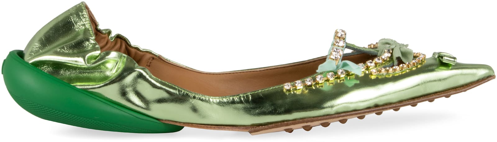 13 09 Sr Embellished Leather Ballet Flats Miky