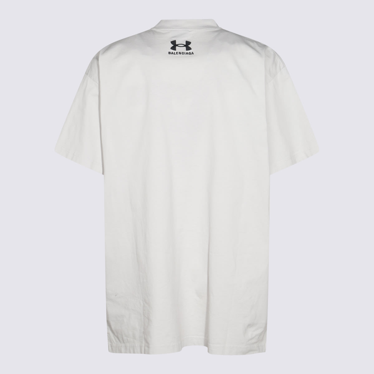 Balenciaga Chalk Cottonx Under Armour Oversize T-shirt In Dirty White/black