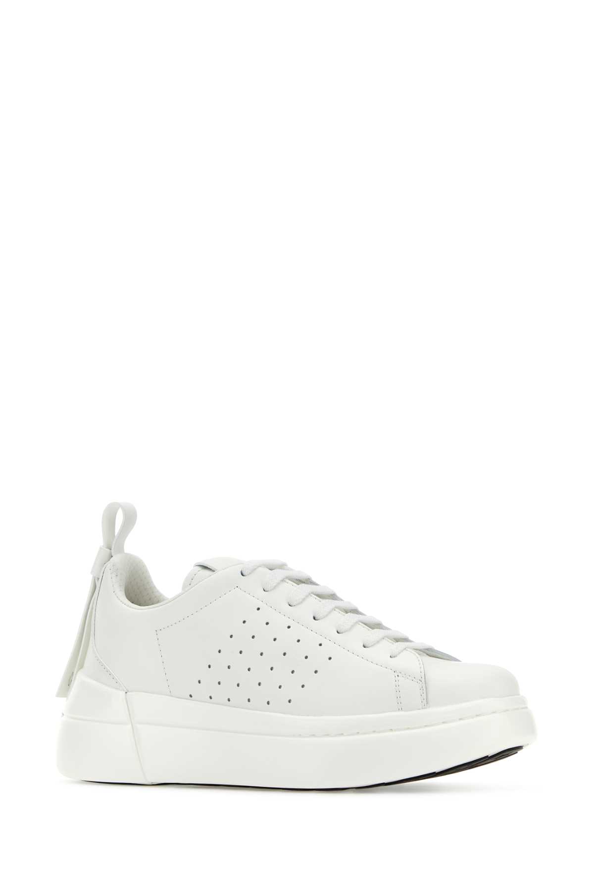 Red Valentino White Leather Bowalk Sneakers In Bianco