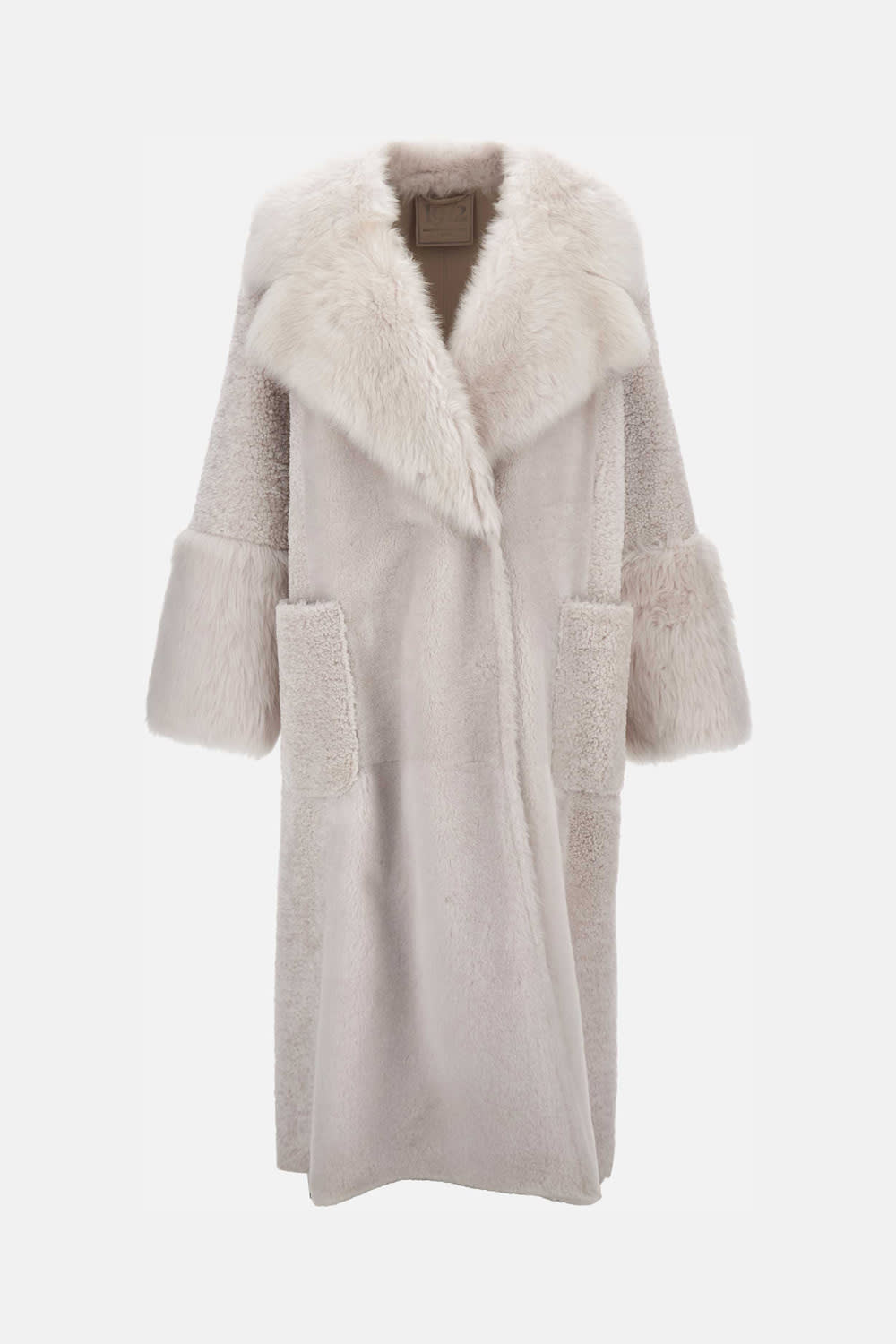 Desa 1972 Sheepskin Coat In Gray