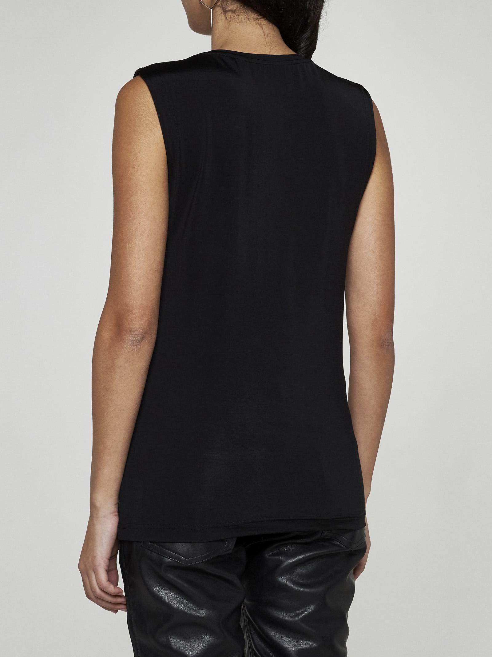 Shop Y/project Logo-plaque Viscose Top In Black