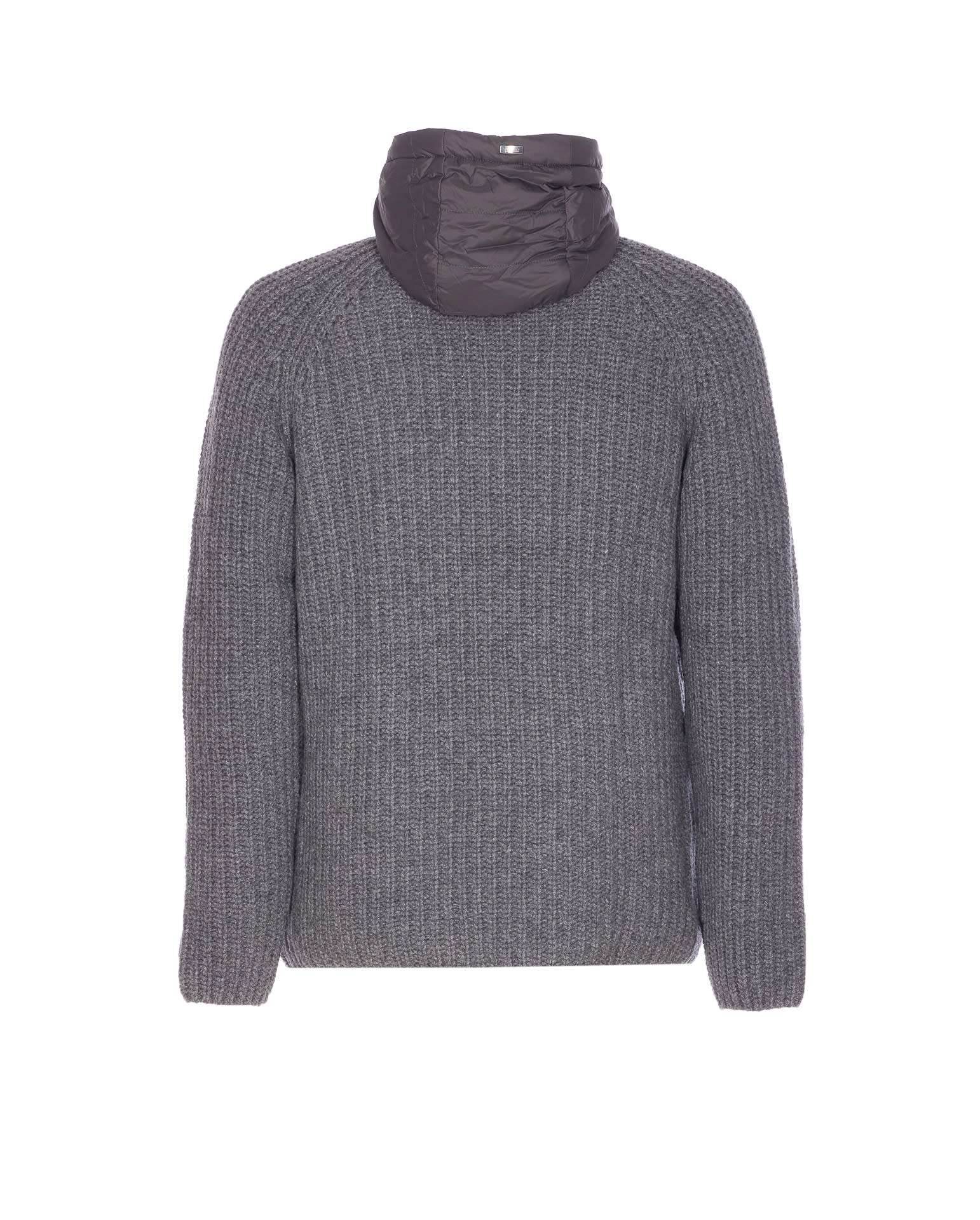 Herno Padded Bomber Jacket With Hood And Pockets In Gray