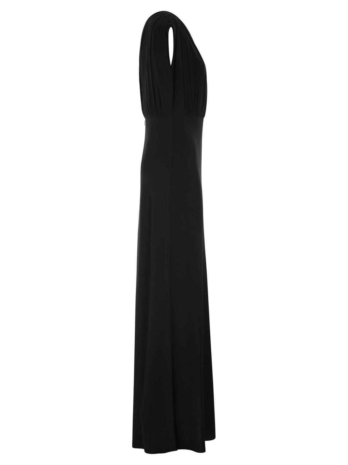 Shop Max Mara Randers Pleated Maxi Dress In Black