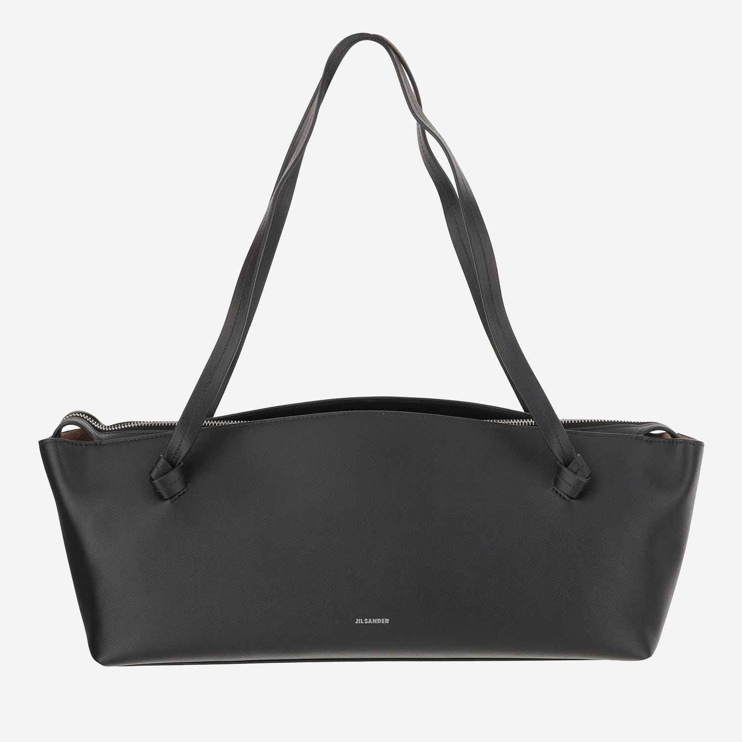 Jil Sander Black Leather Knot Shoulder Bag