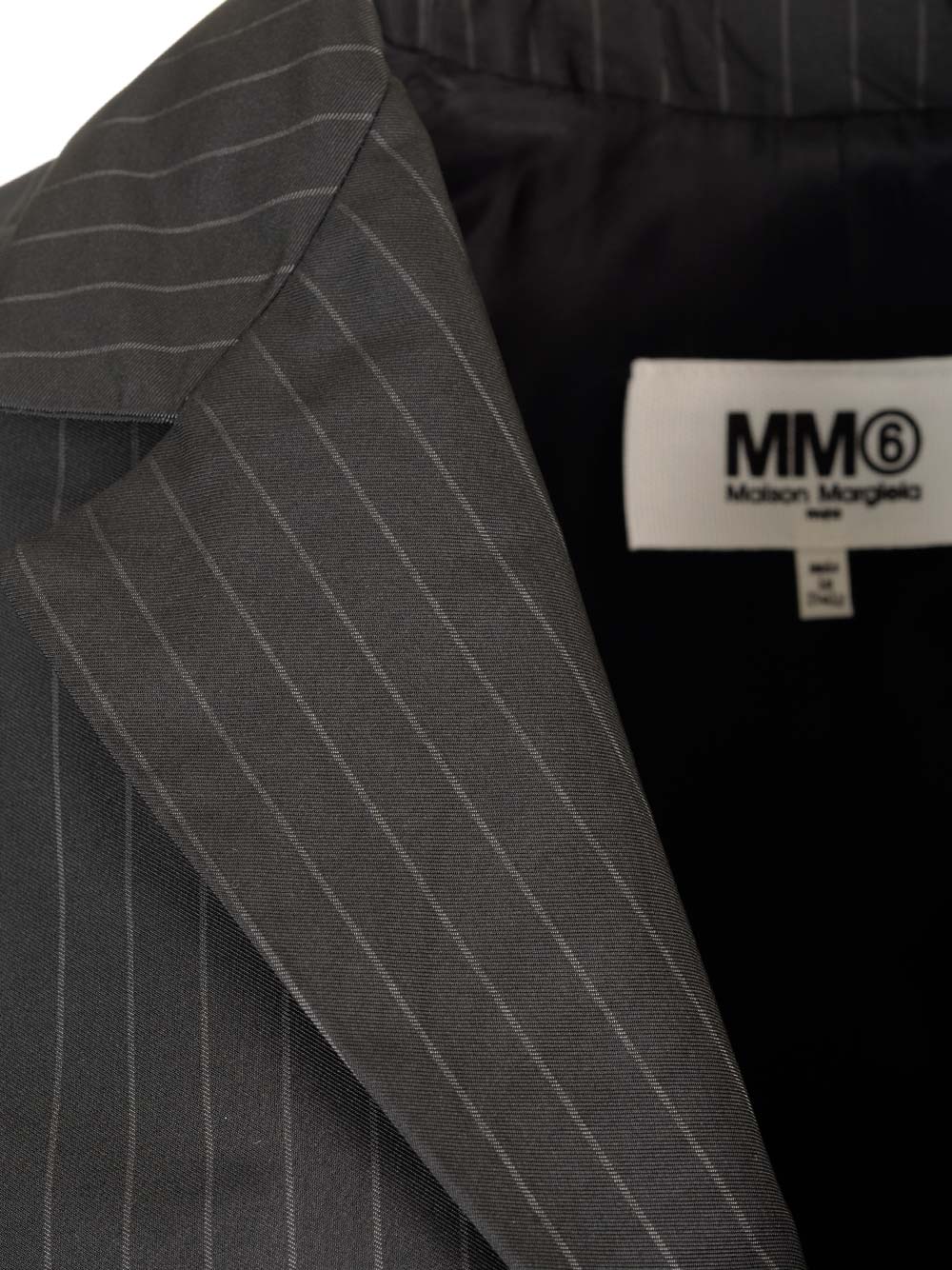 Shop Mm6 Maison Margiela Short Jacket With Pinstripe Motif