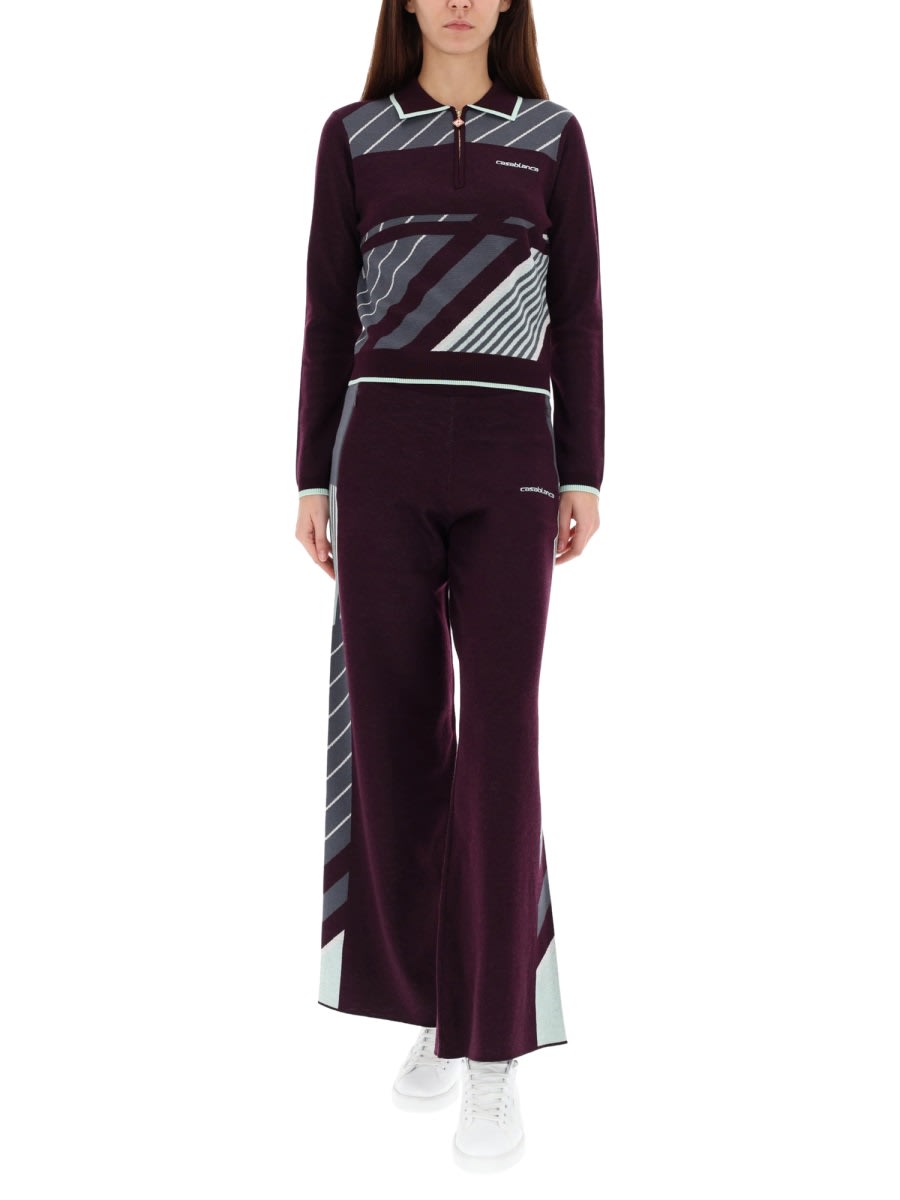 Casablanca "diagonal" Tennis Pants In Purple