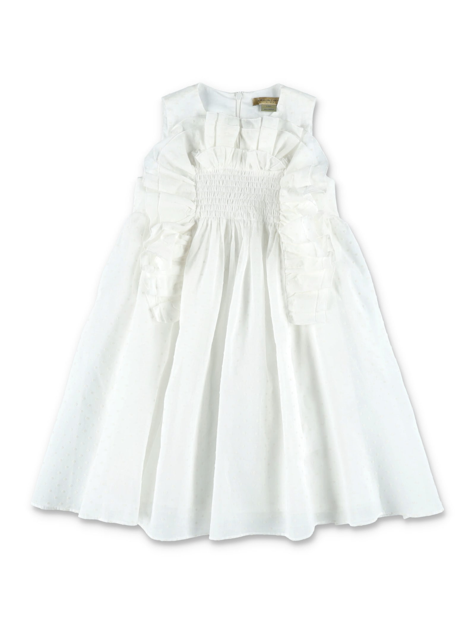 Stella Mccartney Kids' Plumetis Dress In White