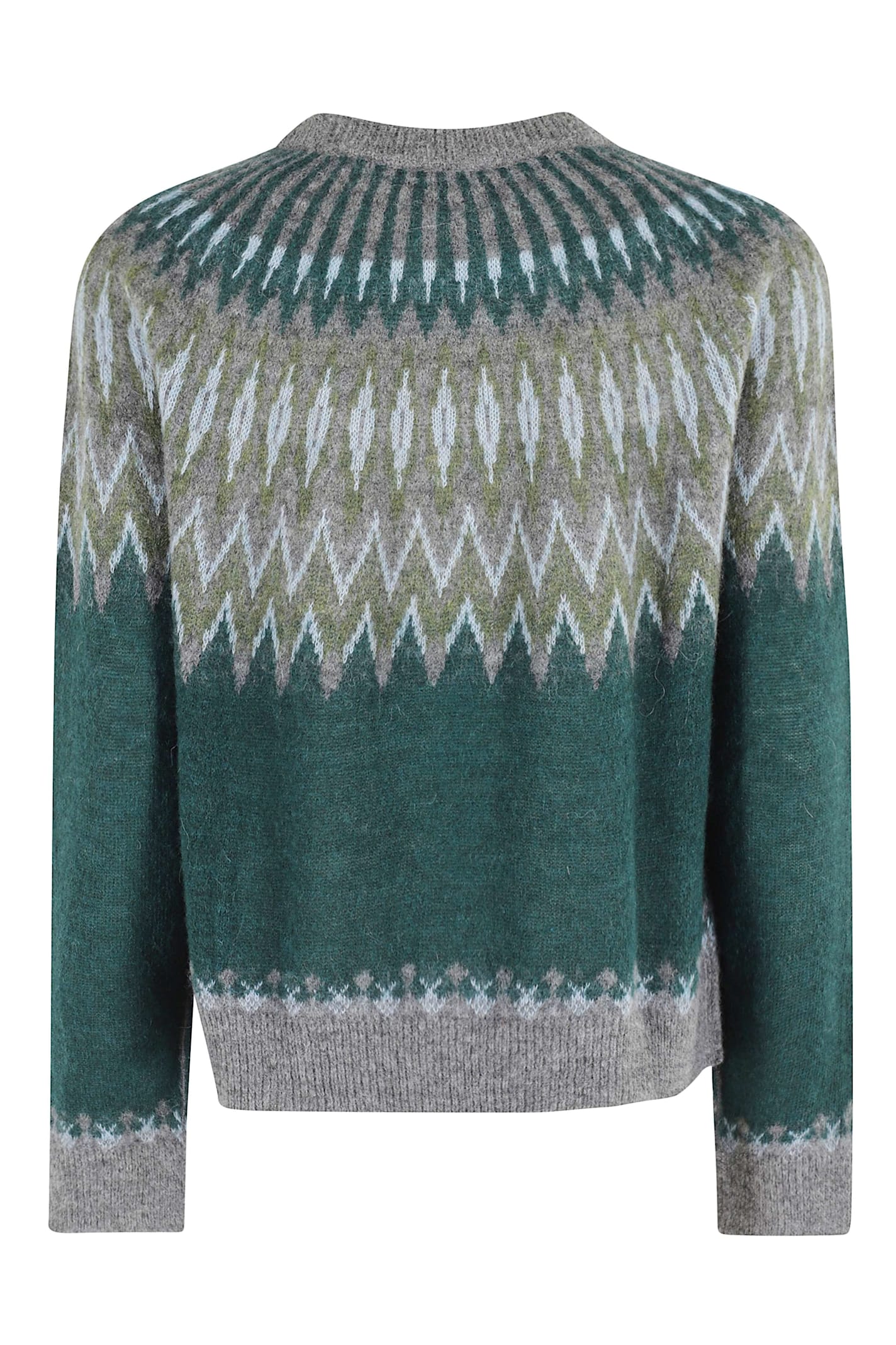 Roberto Collina Geometric Knitwear With Crew Neck And Long Sleeves In Green