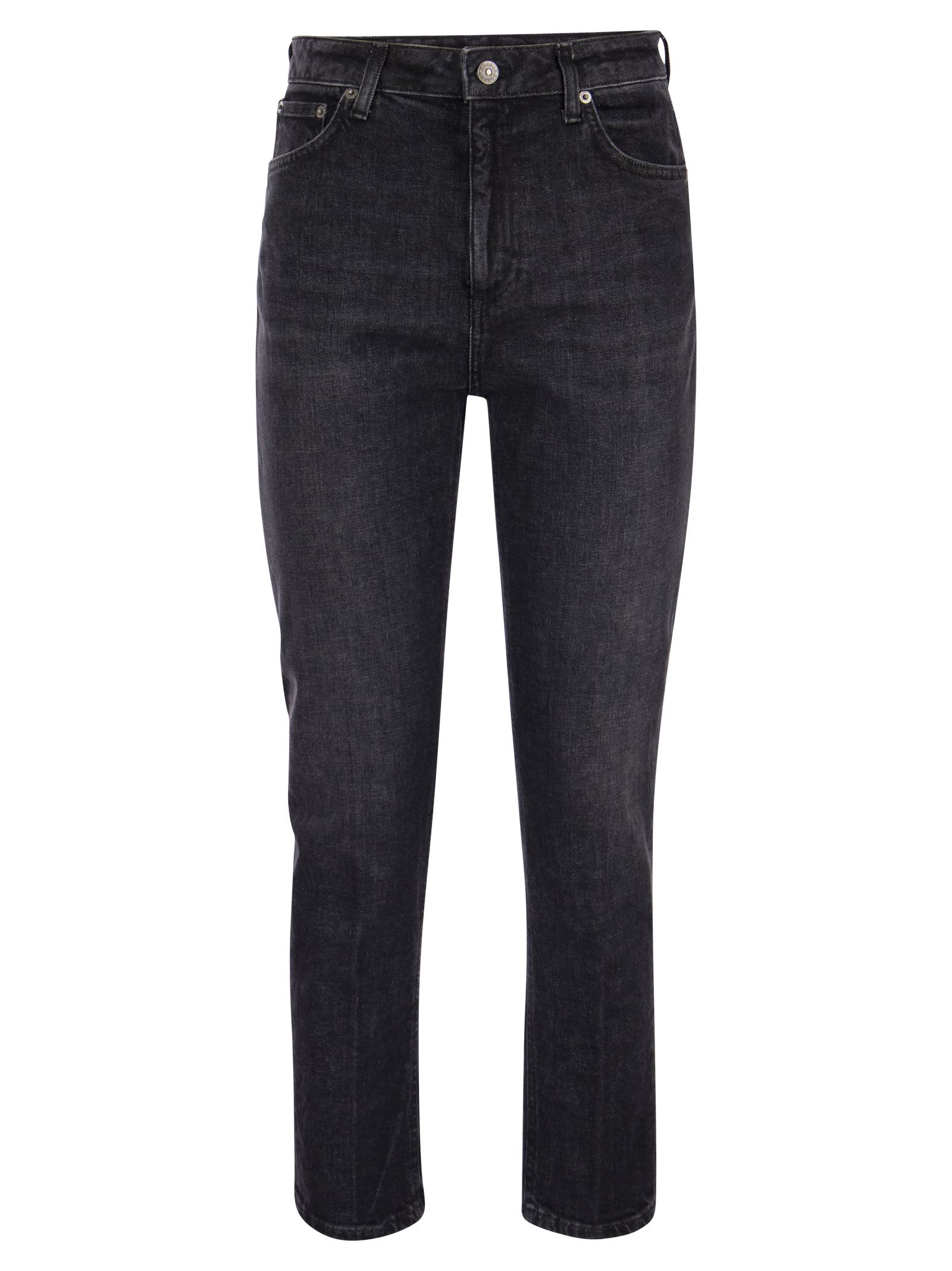 Shop Dondup Cindy - Regular Stretch Denim Jeans In Black