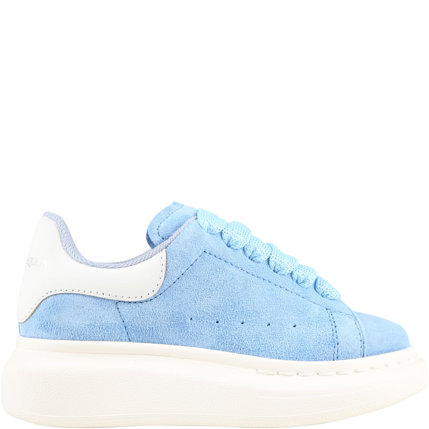 Alexander McQueen Light Blue Sneakers For Kids With Logo