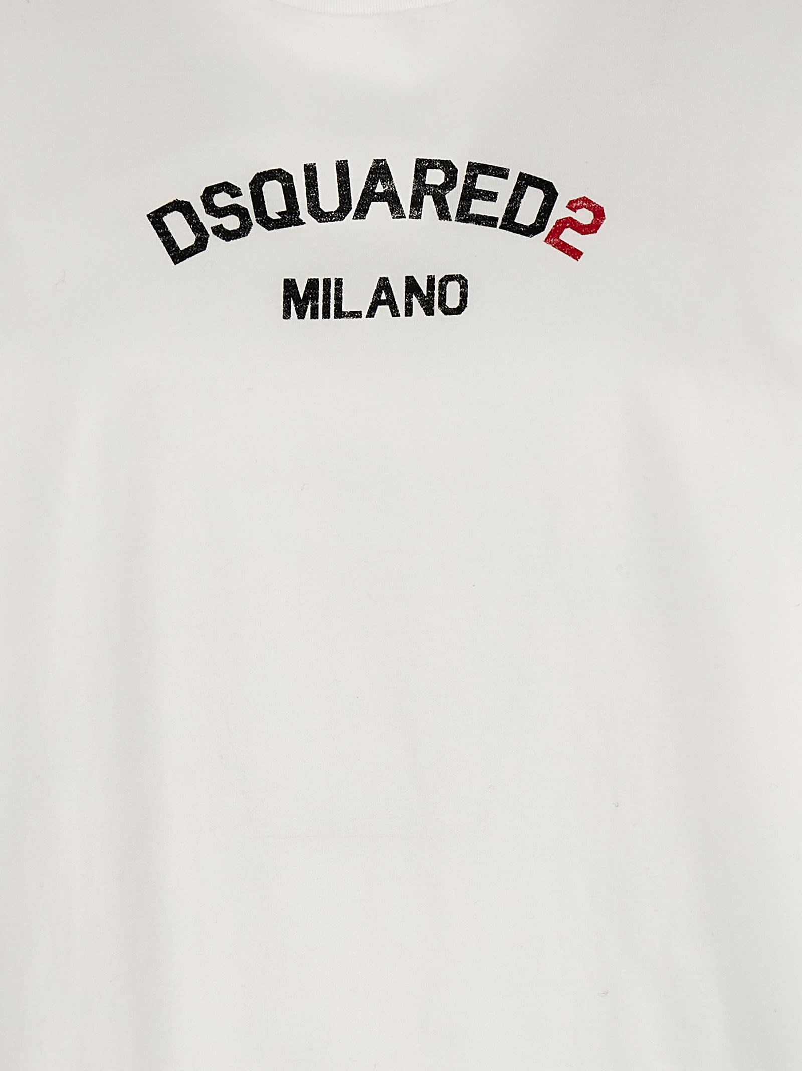 Shop Dsquared2 Logo T-shirt In Bianco