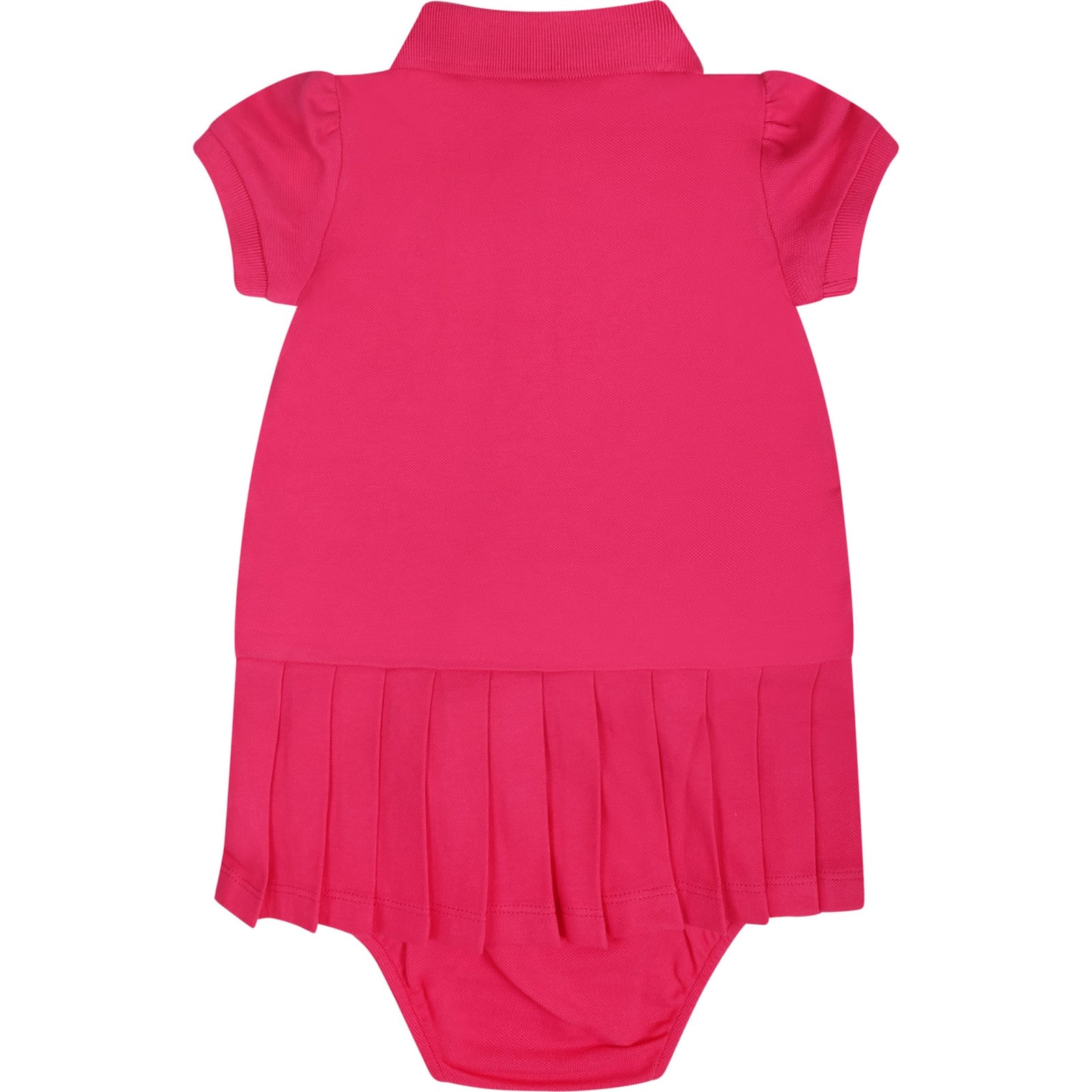 Shop Ralph Lauren Fuchsia Dress Fro Baby Girl With Iconic Horse