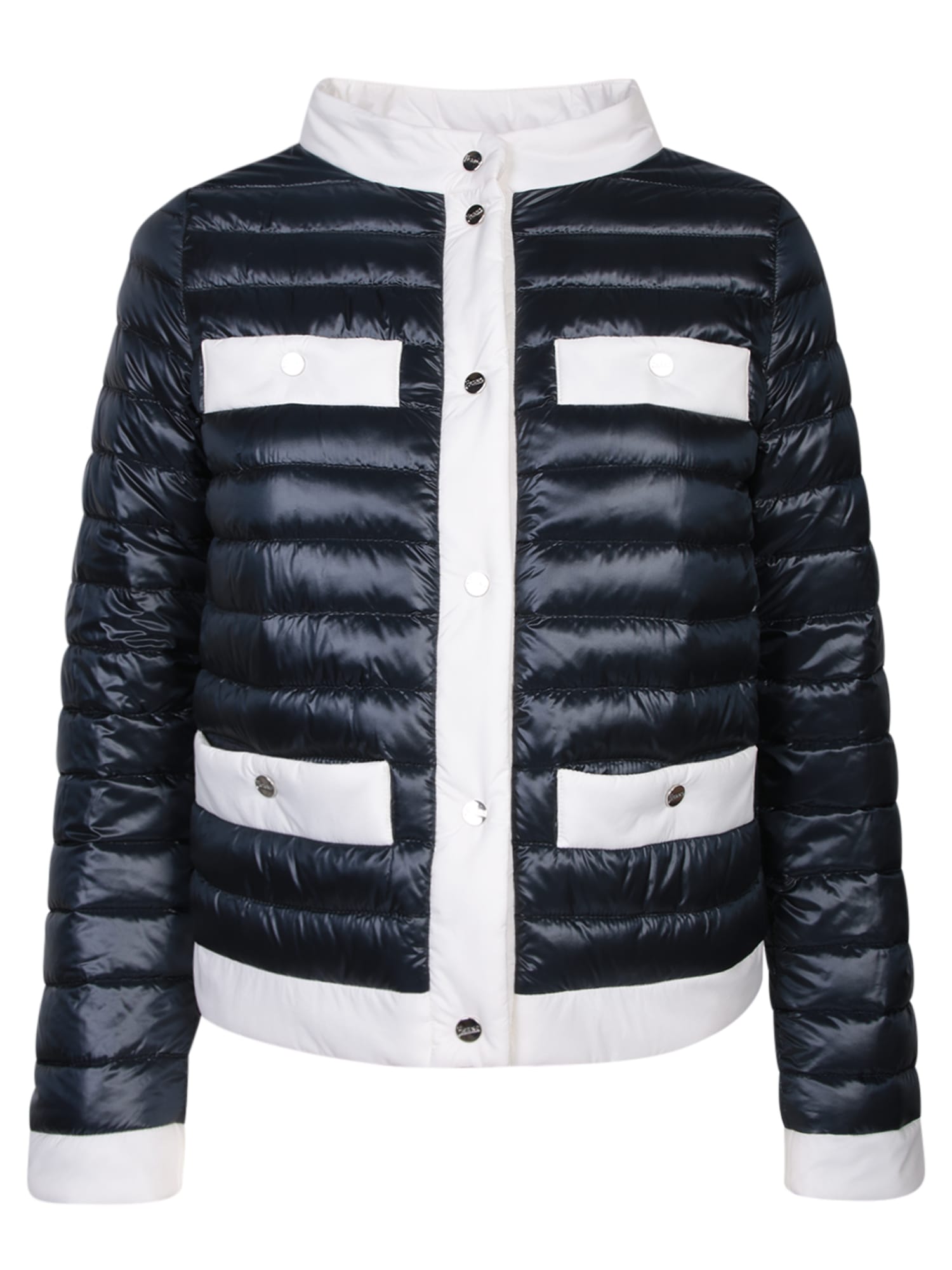 Shop Herno Contrasting Details Blue Jacket