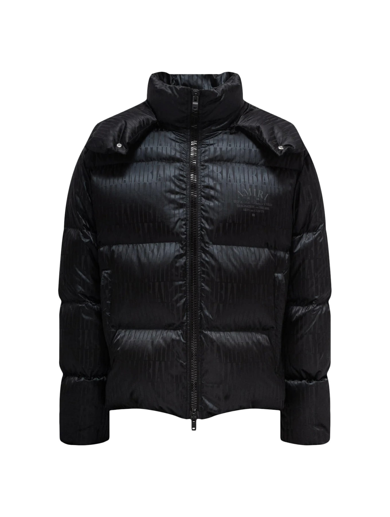 Amiri Jacquard Down Jacket In Black