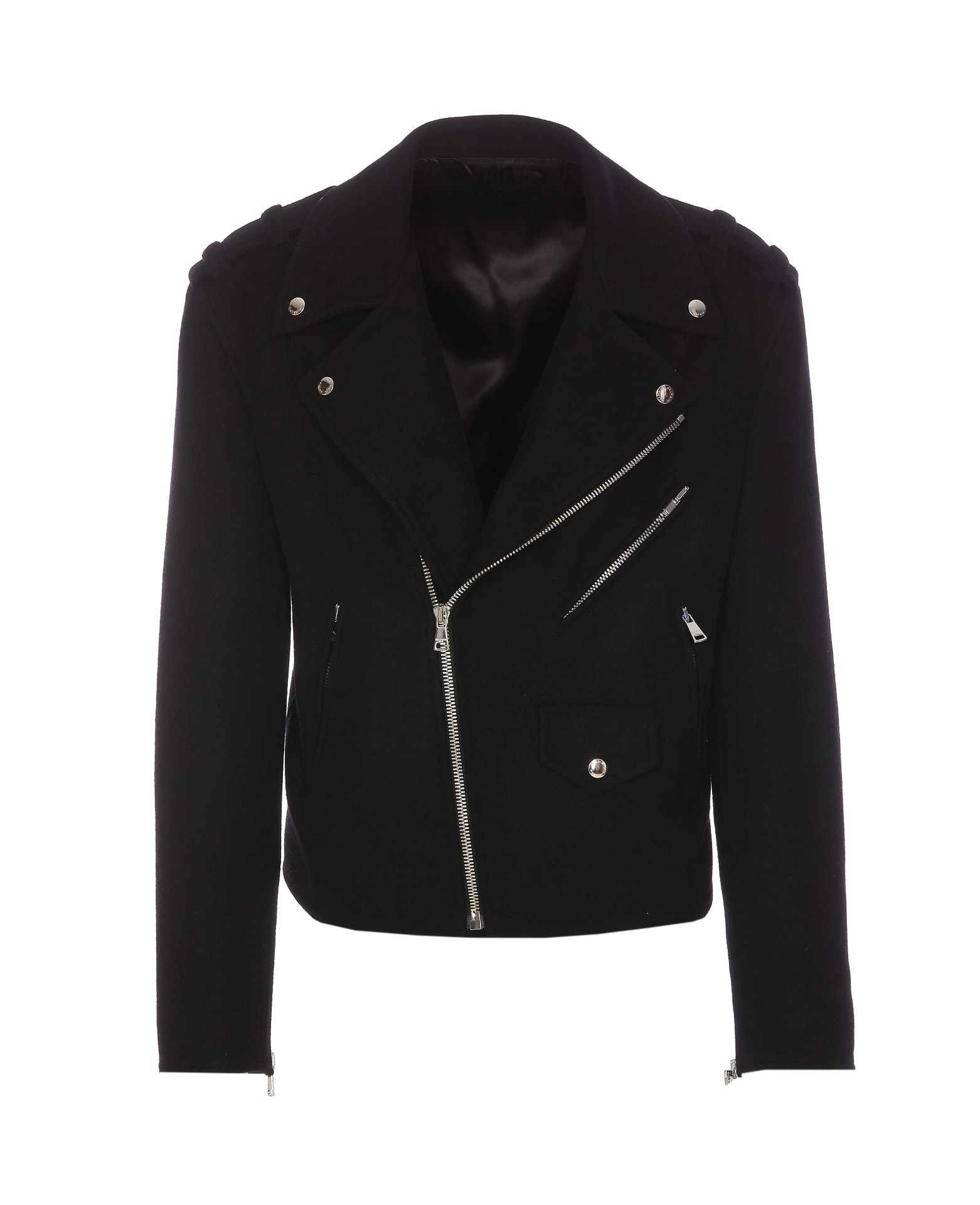 Shop Balmain Biker Jacket In Black