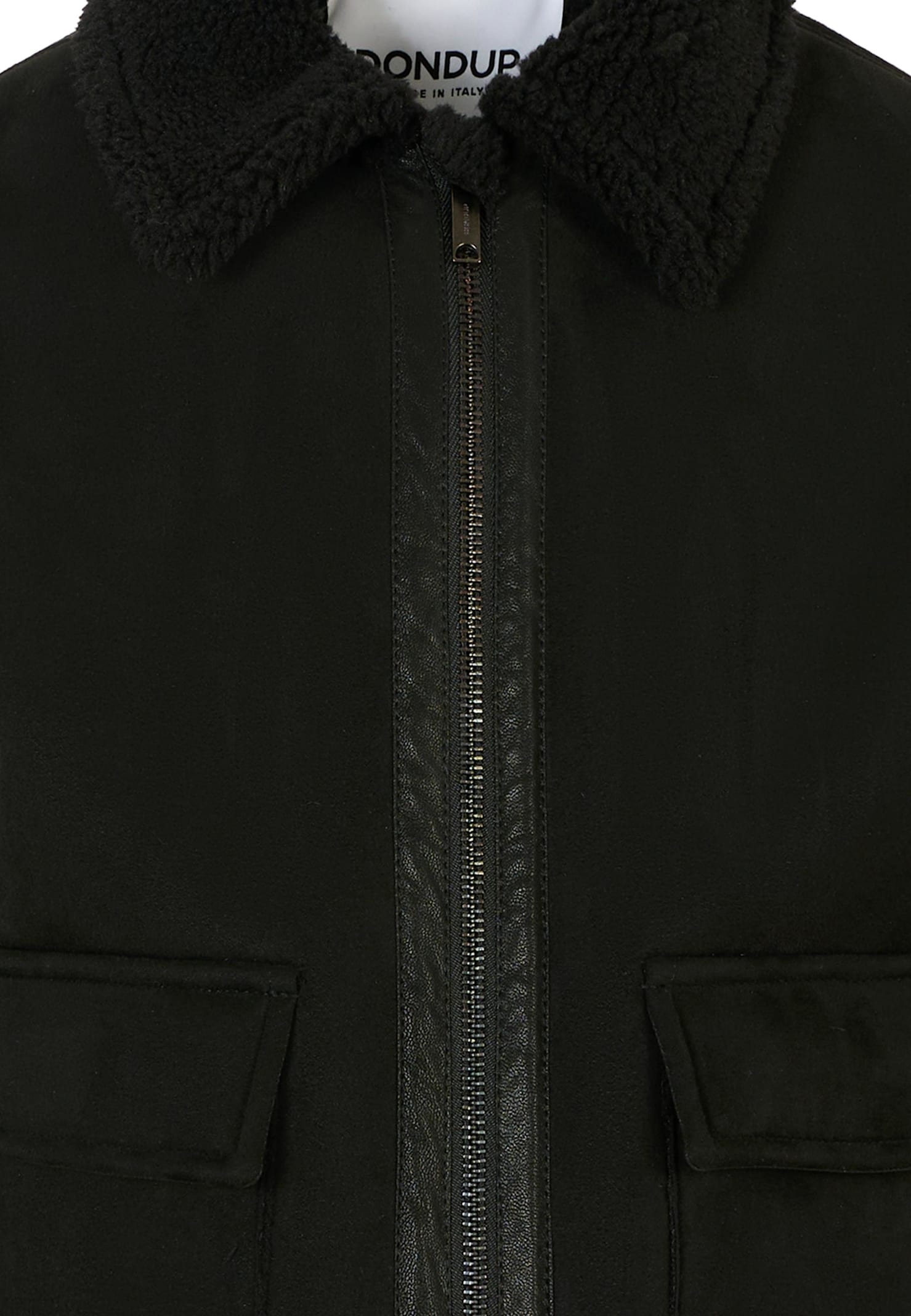 Dondup Fleece-detail Bomber Jacket In Black