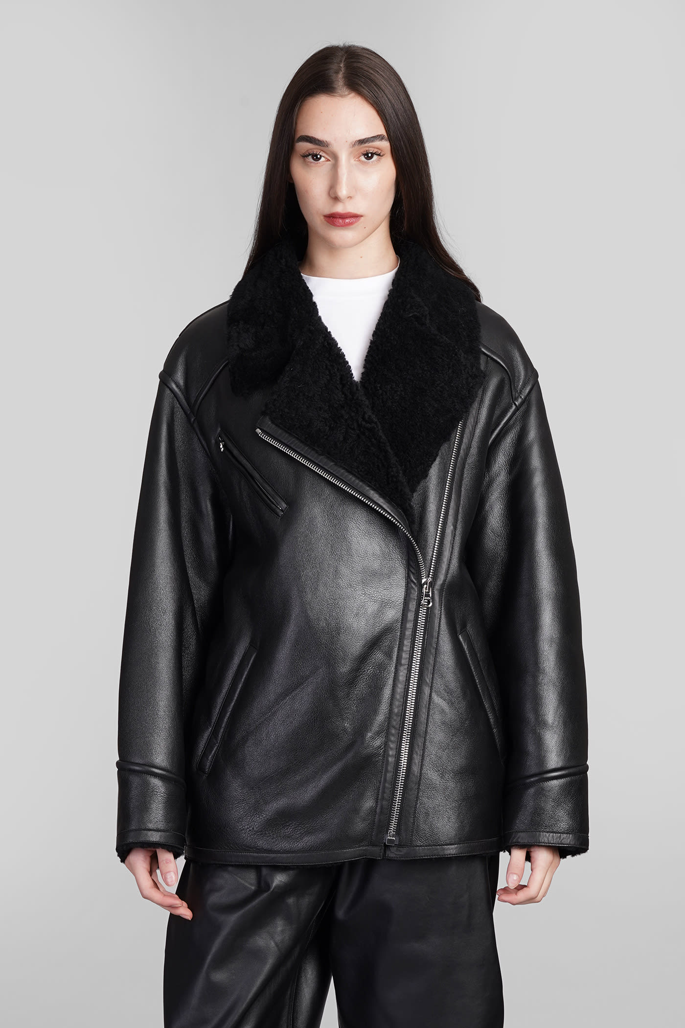 Adelina Leather Jacket In Black Leather