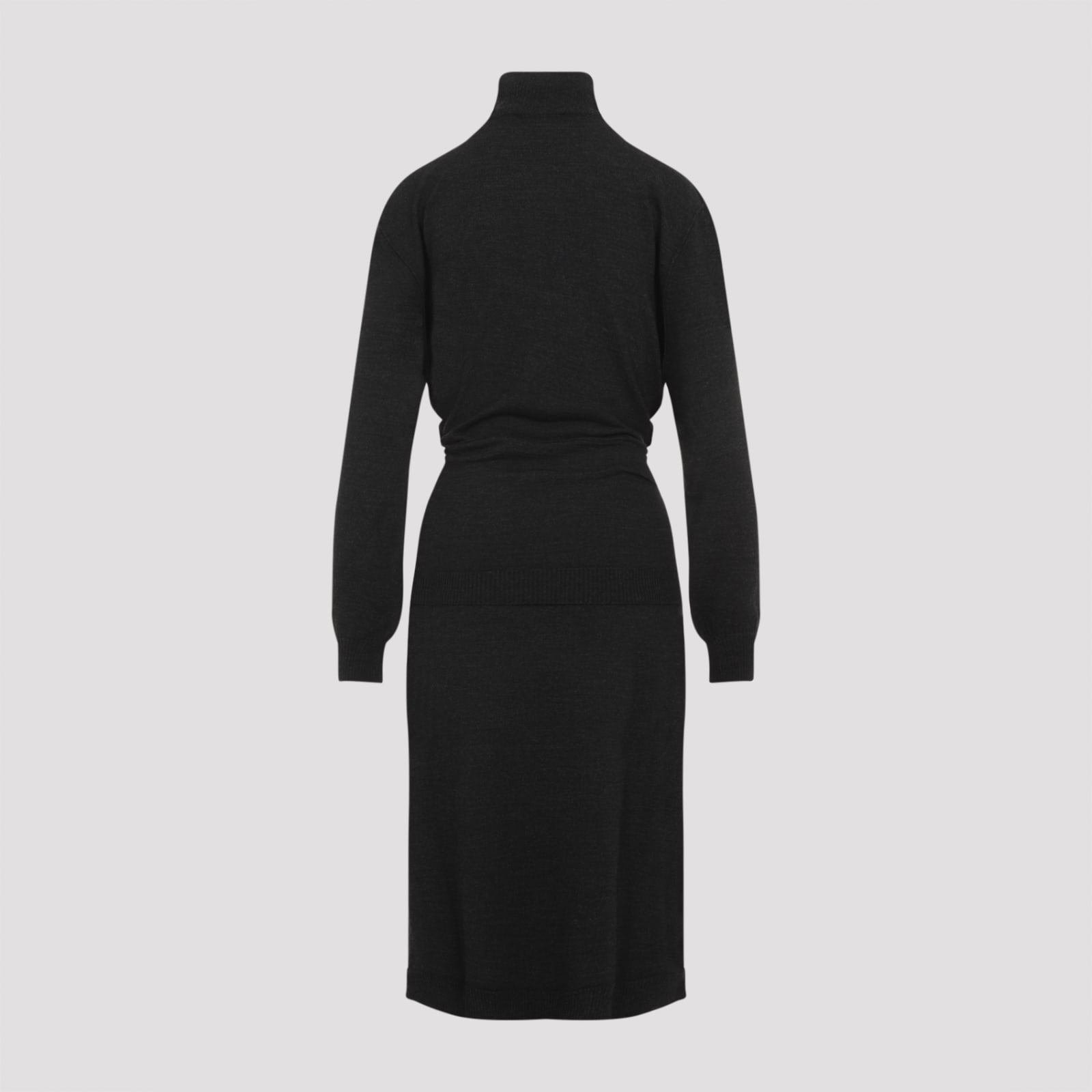 Shop Lemaire Lemair Trompe L`oeil Dress In Anthracite