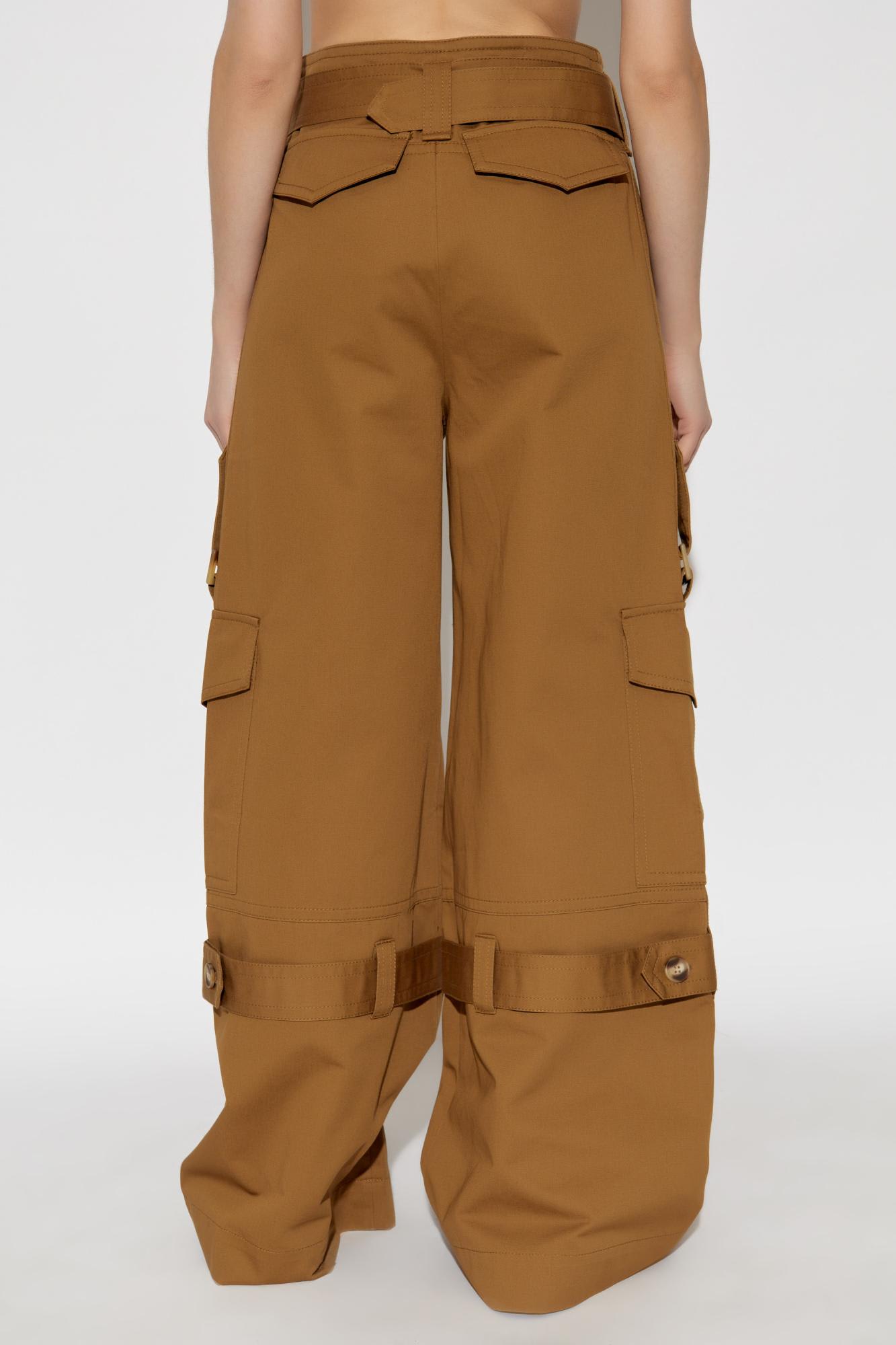 Zimmermann Illuminate Cargo Pant In Khaki In Green